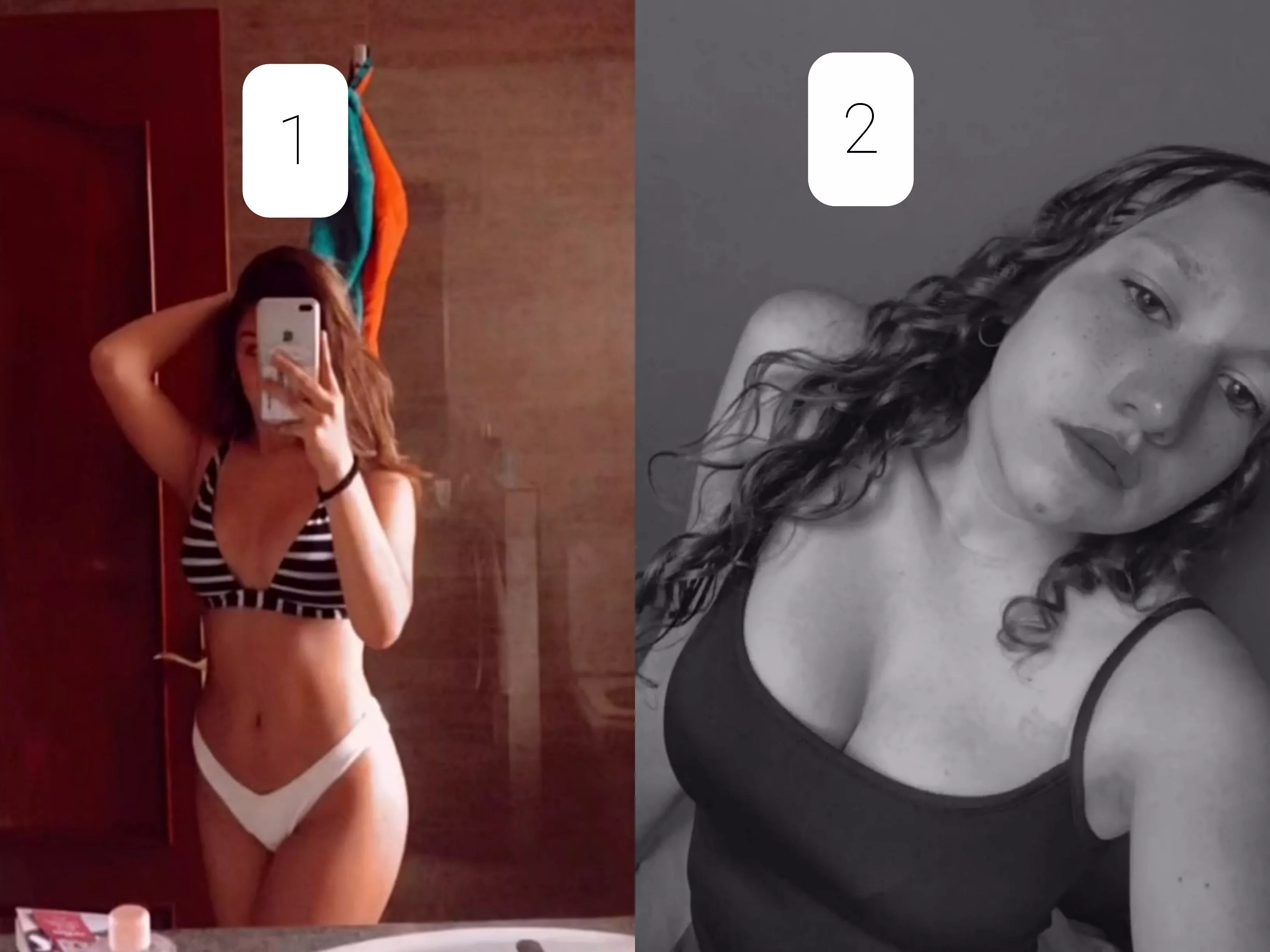 Hii, im doing a competition and i would like to know which girl is the hottest one. 1 or 2?