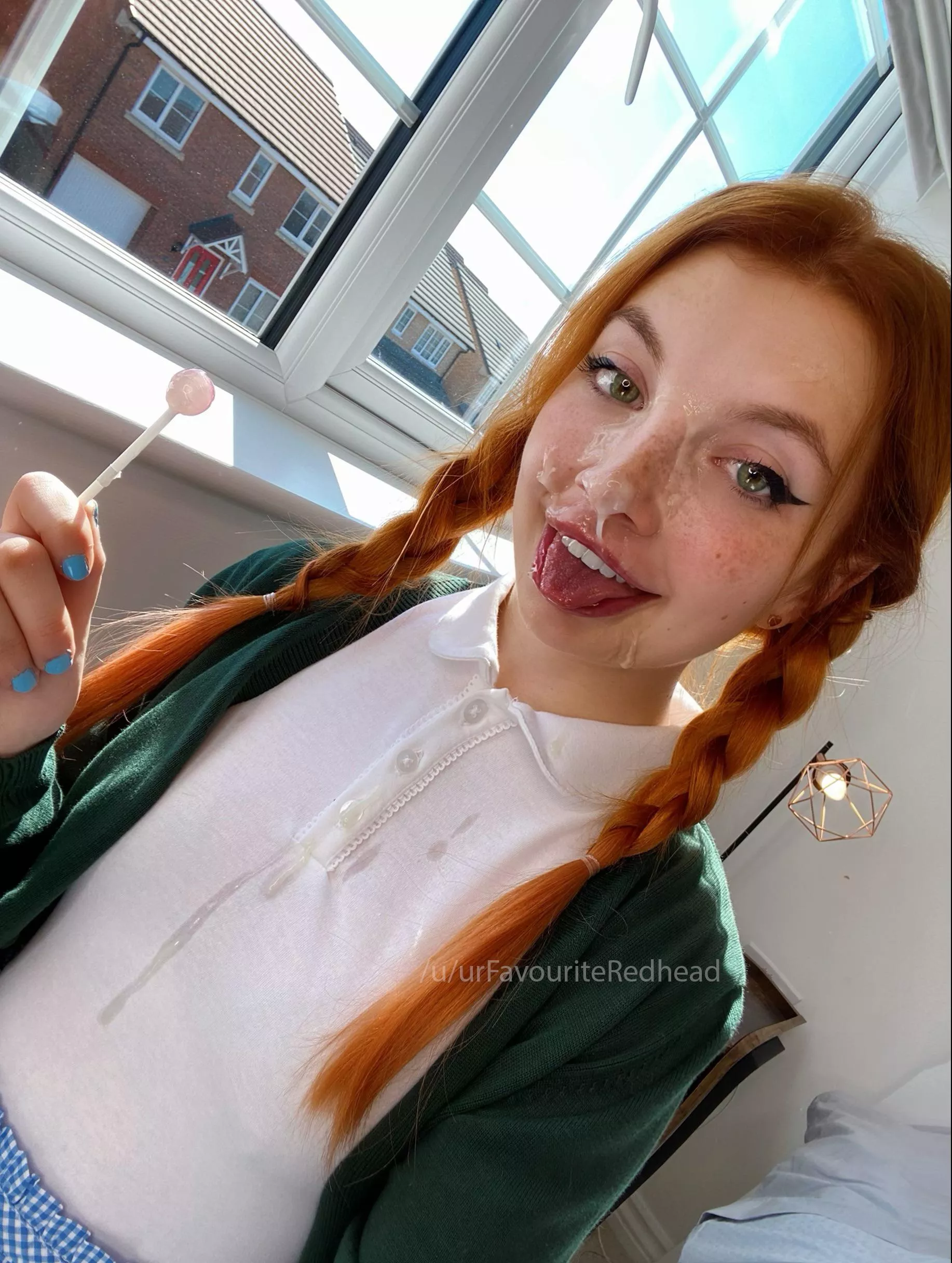 Hold me in place with my pigtails while you cover me and my lollipop ðŸ™ˆðŸ¥°