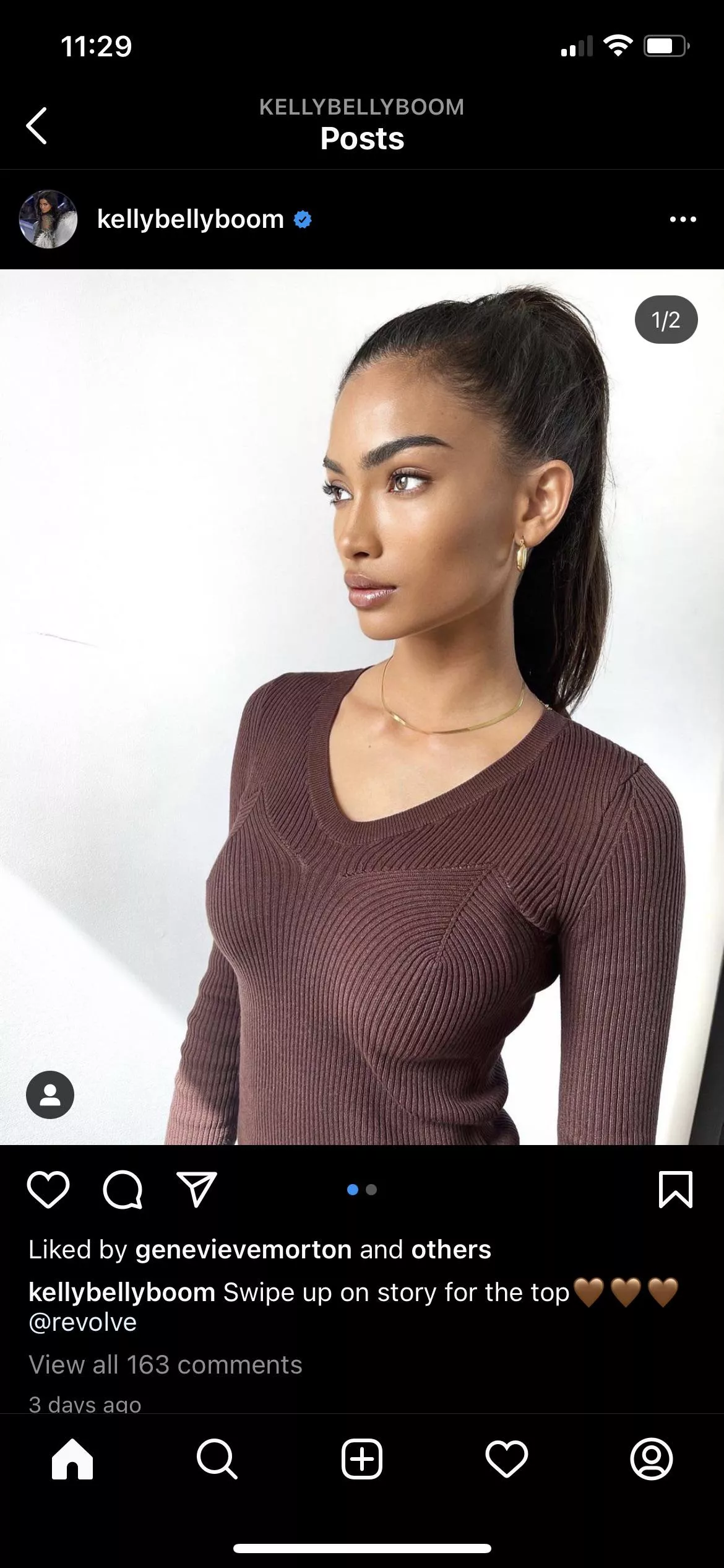 Hot girl with huge tits in a sexy right sweater