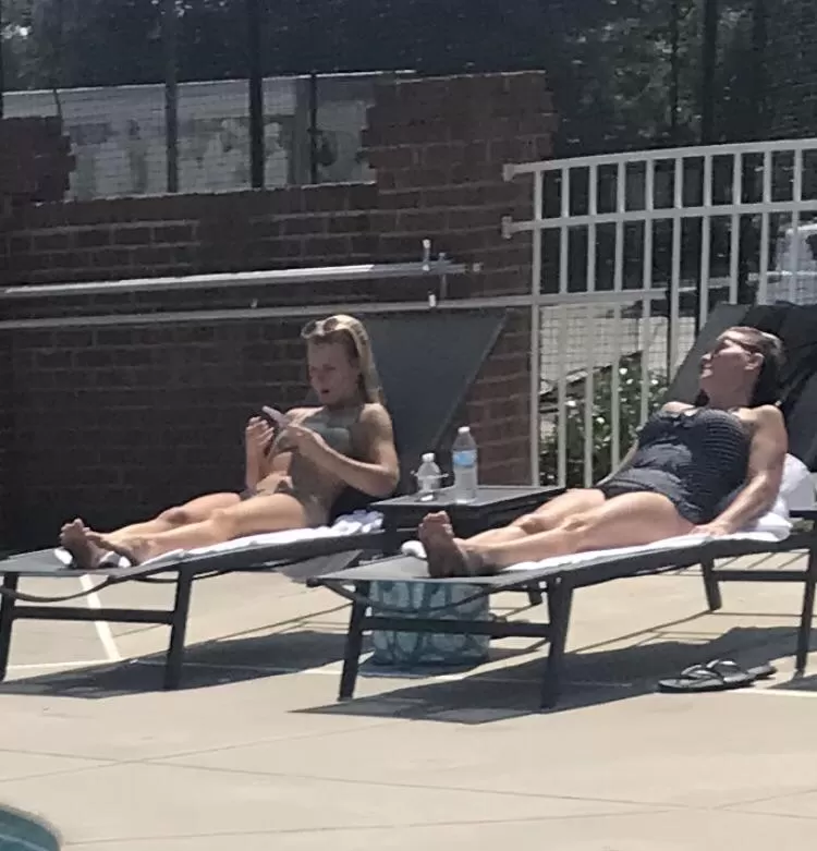 Hot Mom & Daughter at my Hotel Pool Today. Iâ€™d love to give them both my huge dick