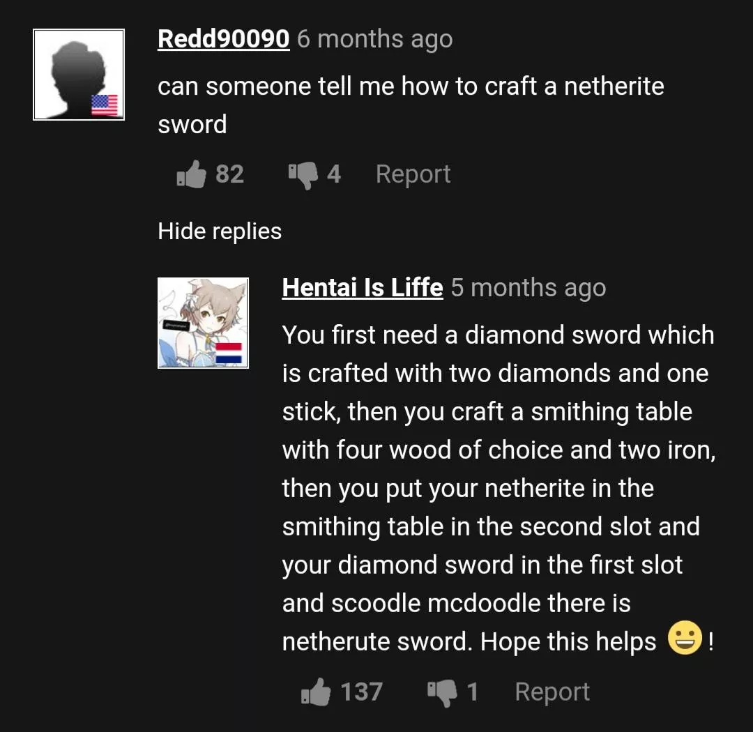 How to craft a netherite sword