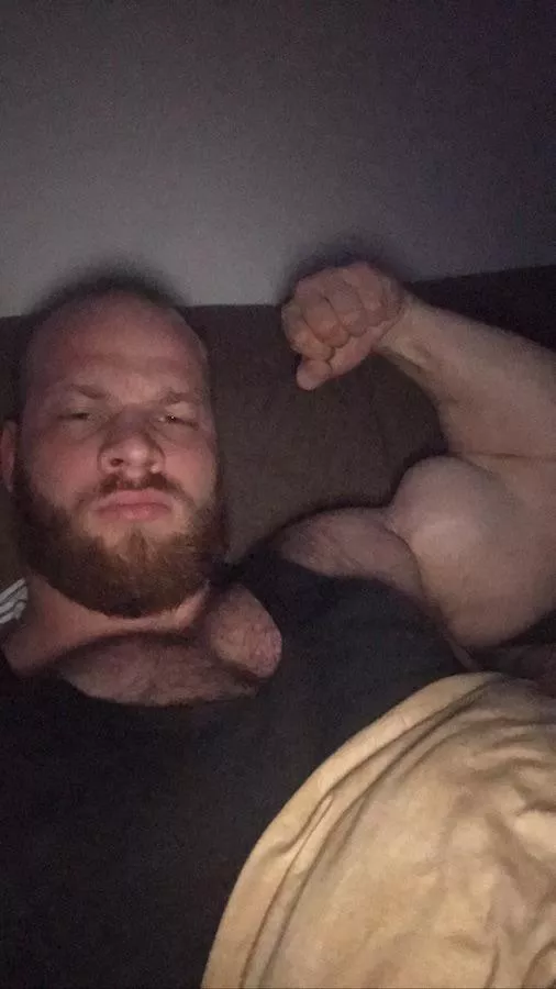 Huge biceps in bed