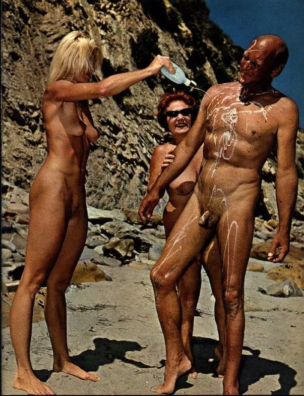 Husband asking a younger woman (Sylvia Hand) to apply sun lotion, got his lesson.