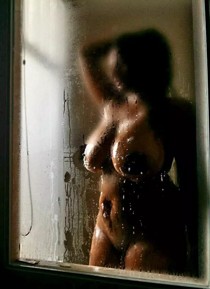 Husband tried to take an artsy pic... Ended up having shower sex (f). NNJ couple ðŸ˜Š