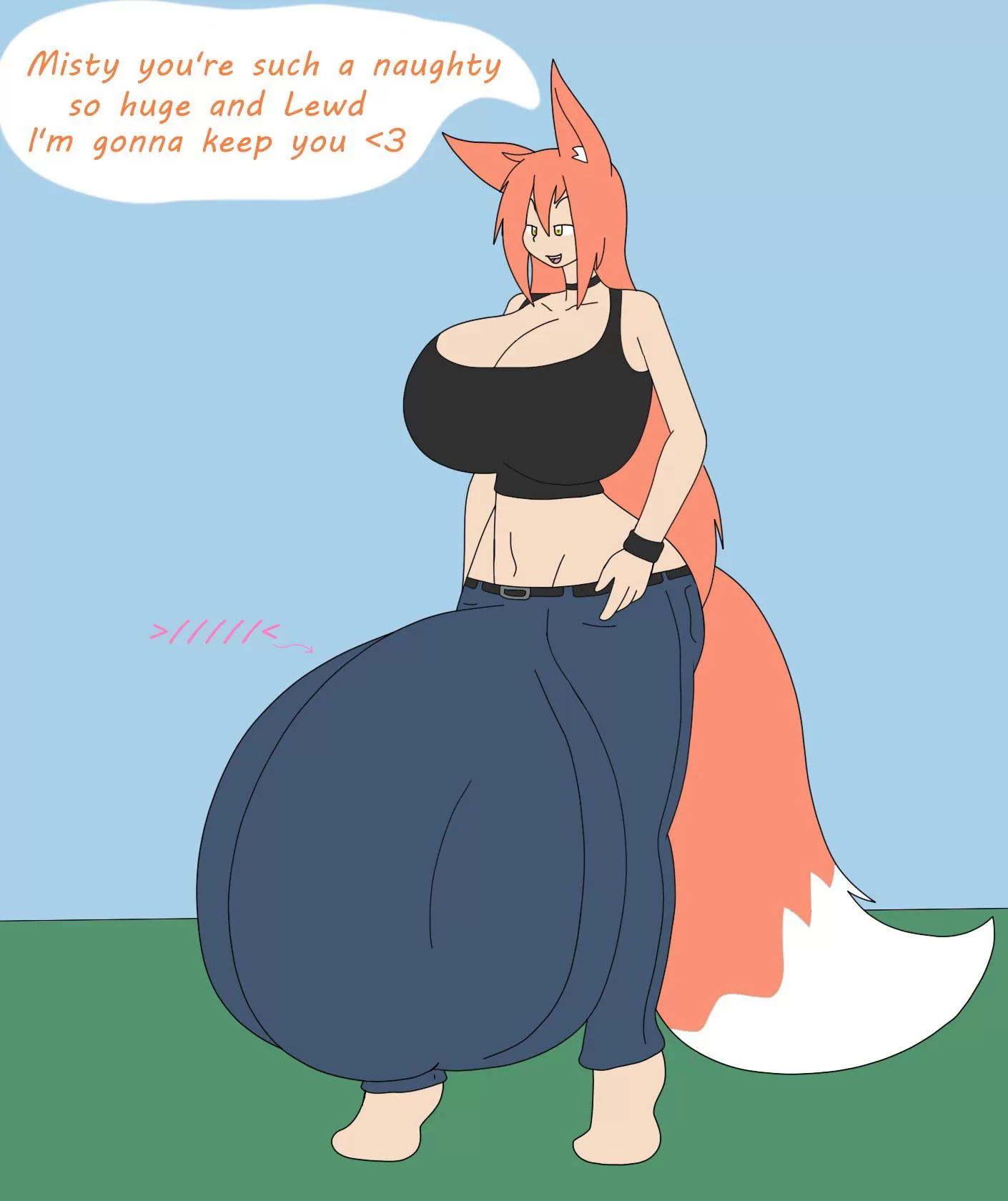 Hyper fox dickgirl