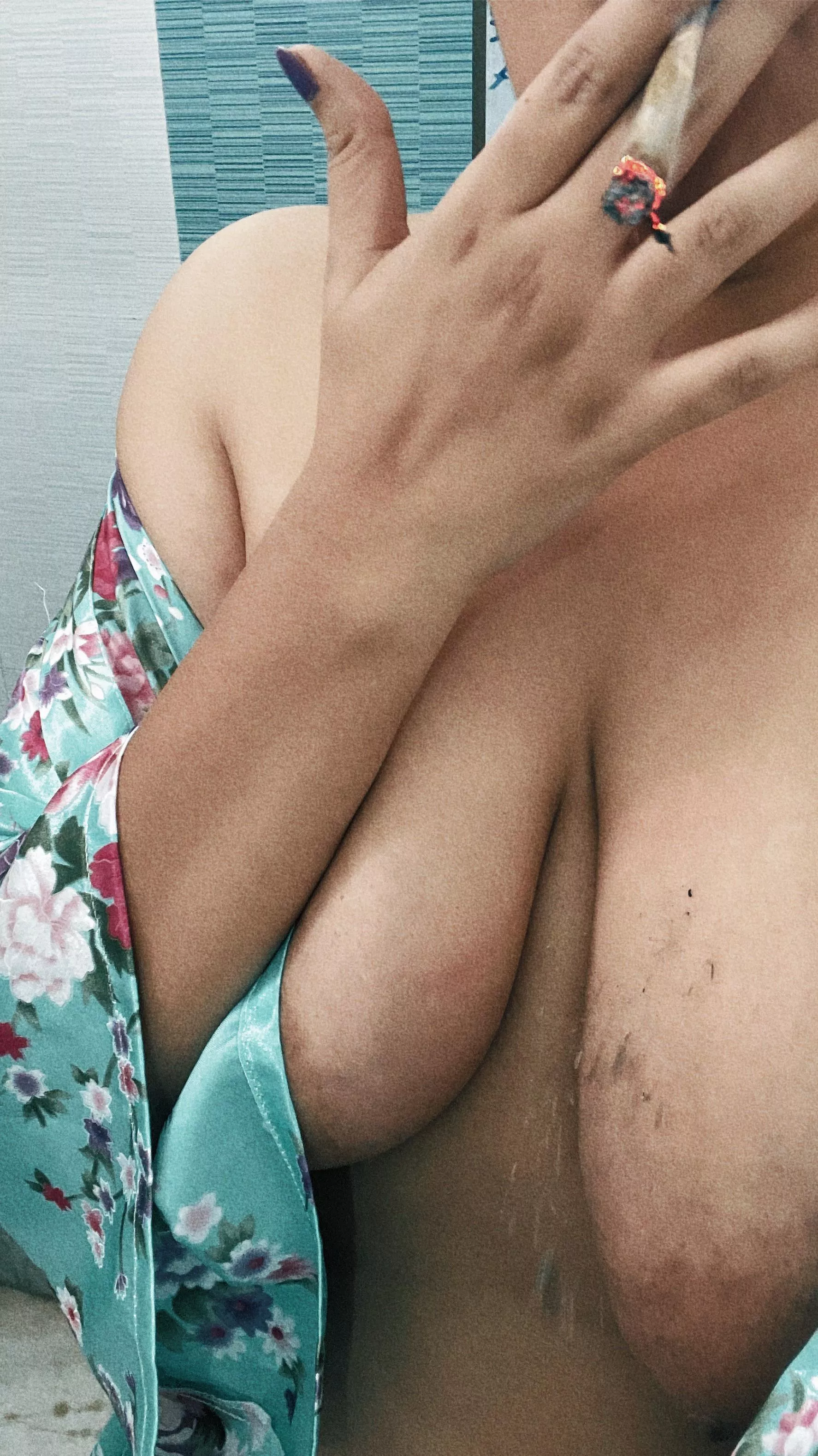 I got ash on my tits mid selfie session lol it hurts [F]