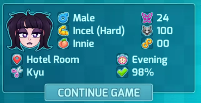 I got to Alpha Date #100 on Incel Difficulty!