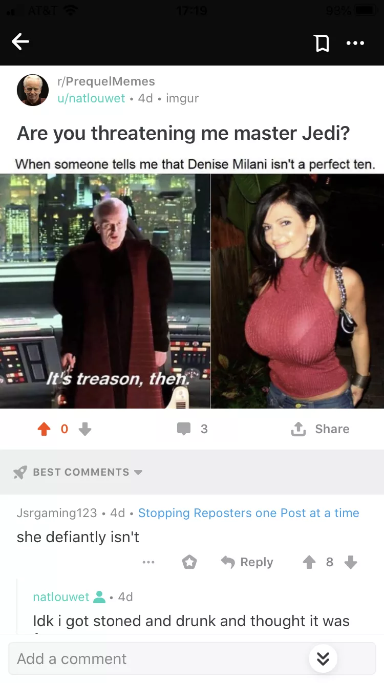 I have failed you r/denise_milani. I have failed you.