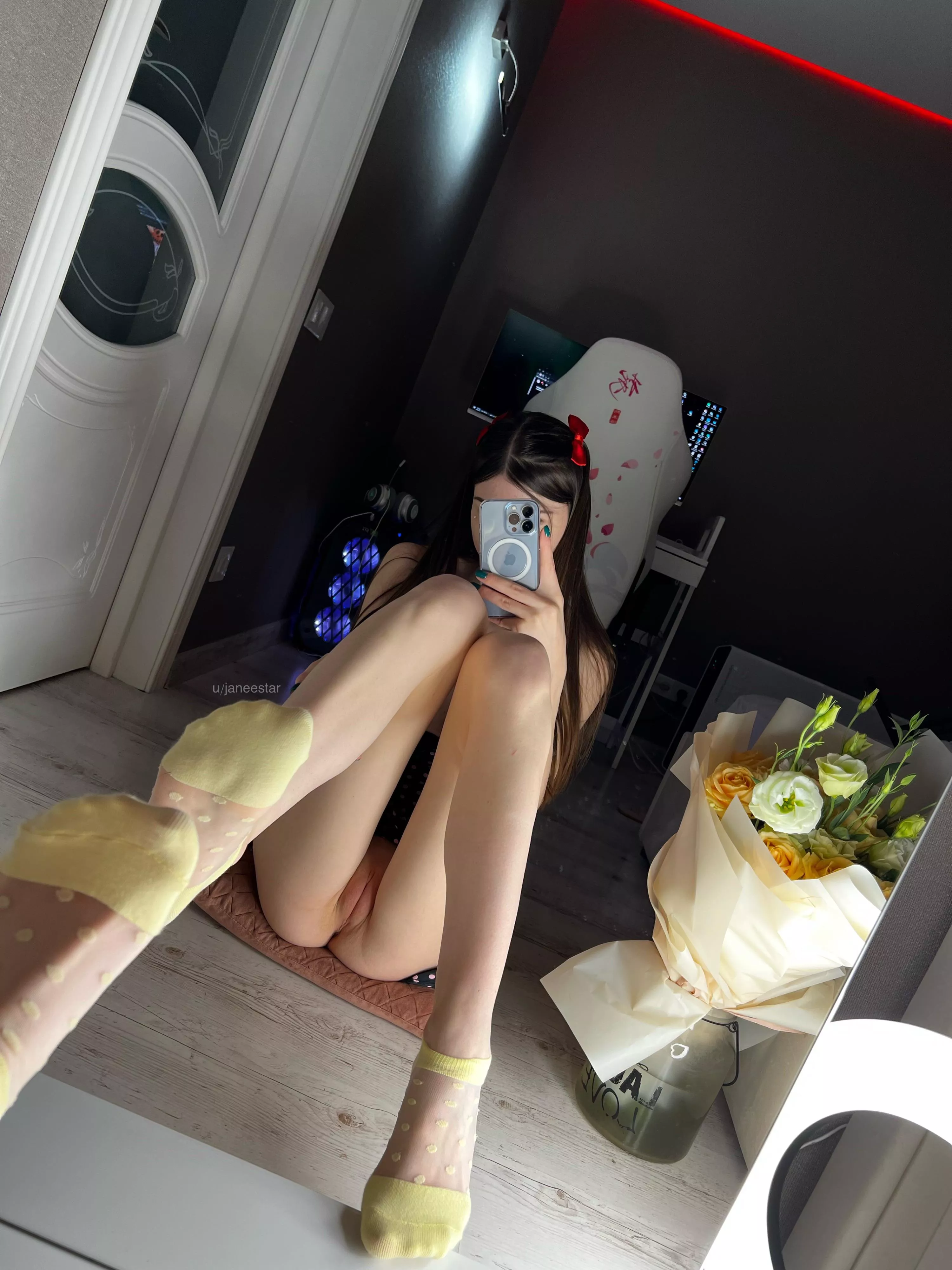 I hope you like my cute transparent socks 💛