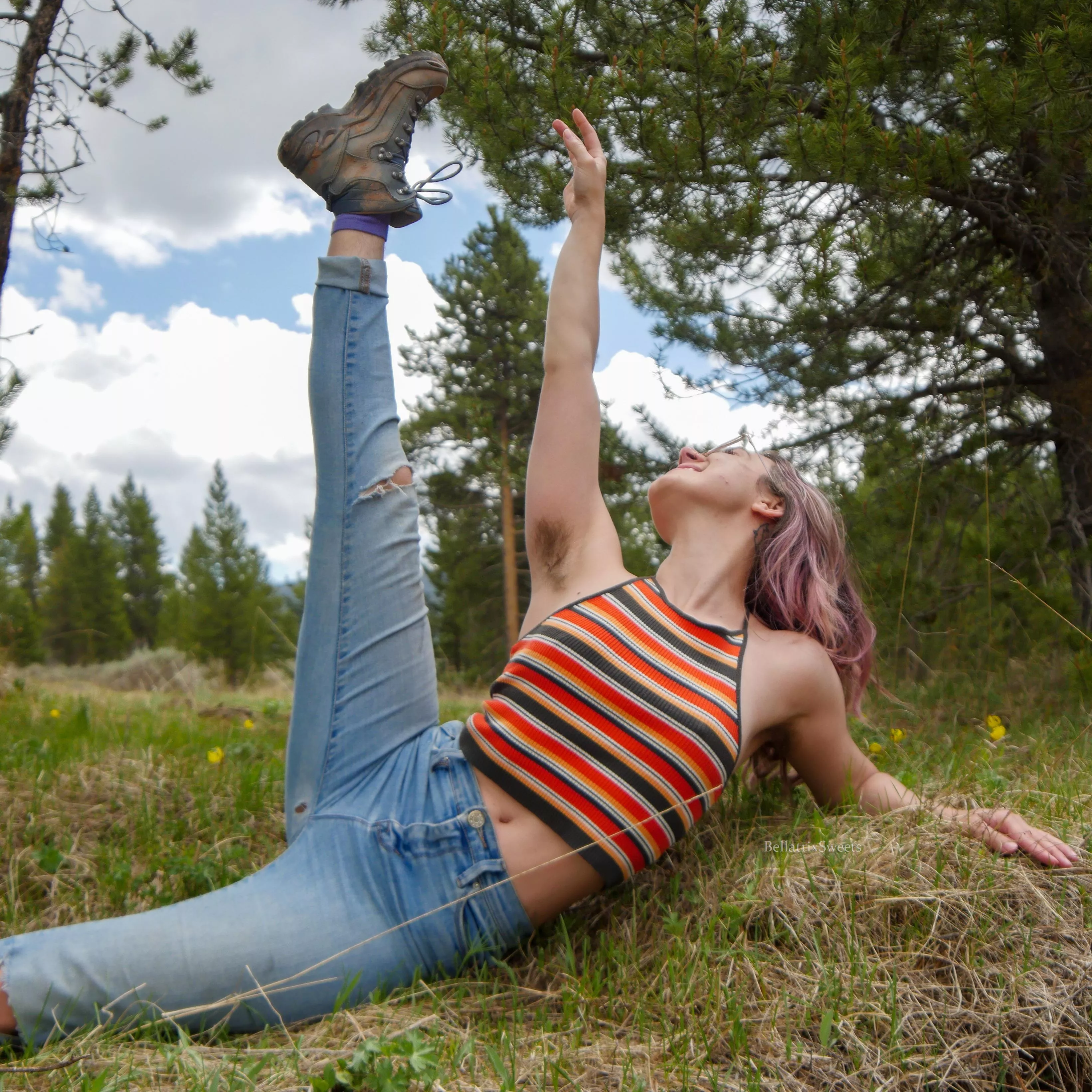 I love stretching in nature