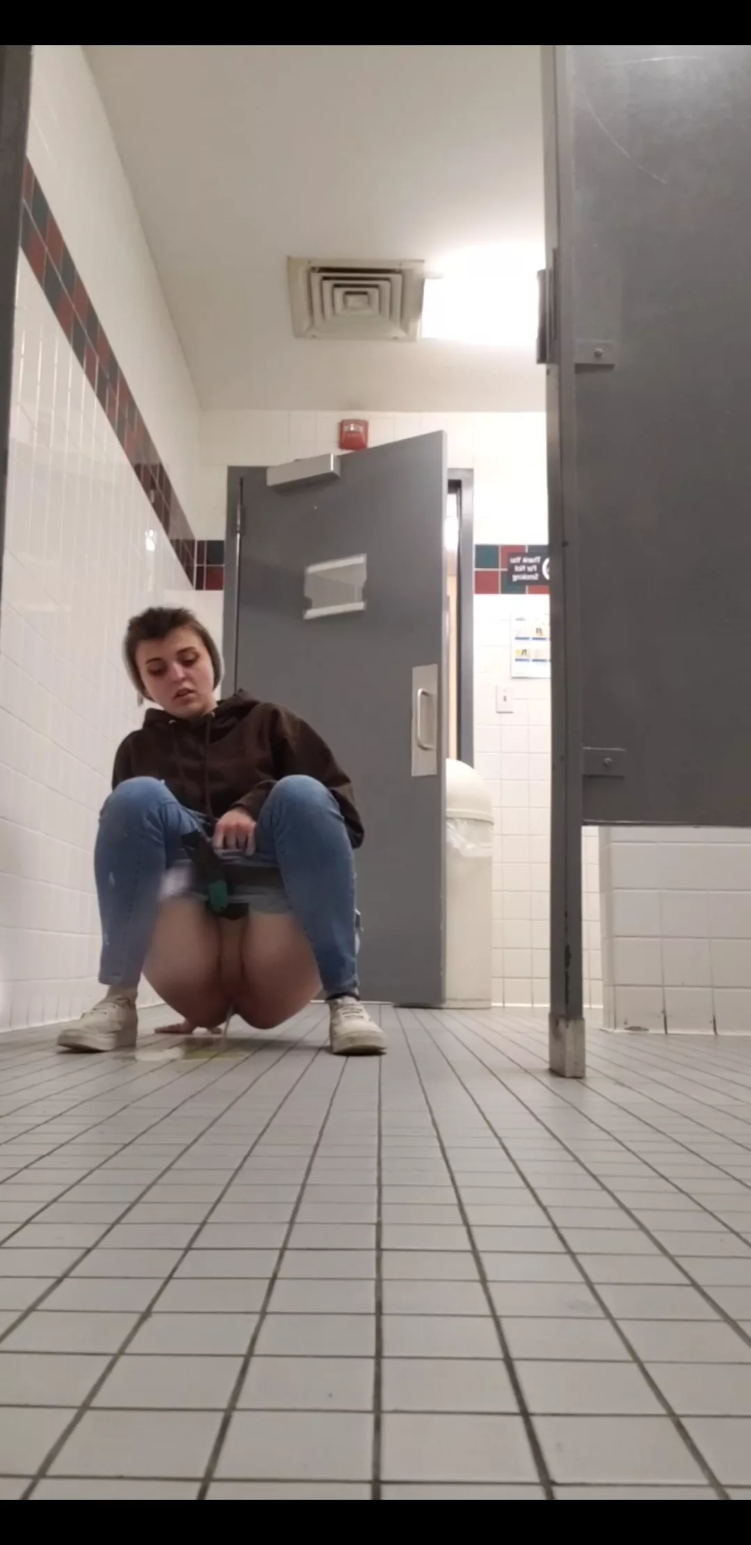 I love to piss everywhere on the bathroom floor at work was one of my favorites, I was the only female so someone knew they were cleaning my mess..