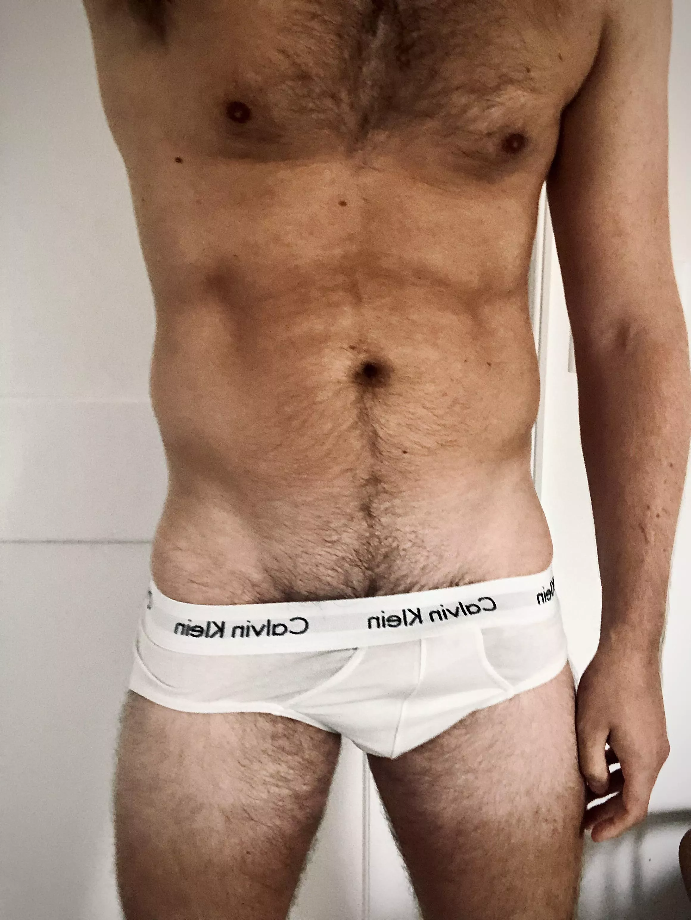 I love wearing my white briefs