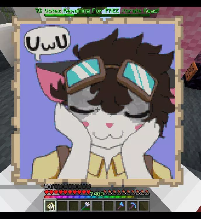 I made my fursona, Drak, in Minecraft uwu