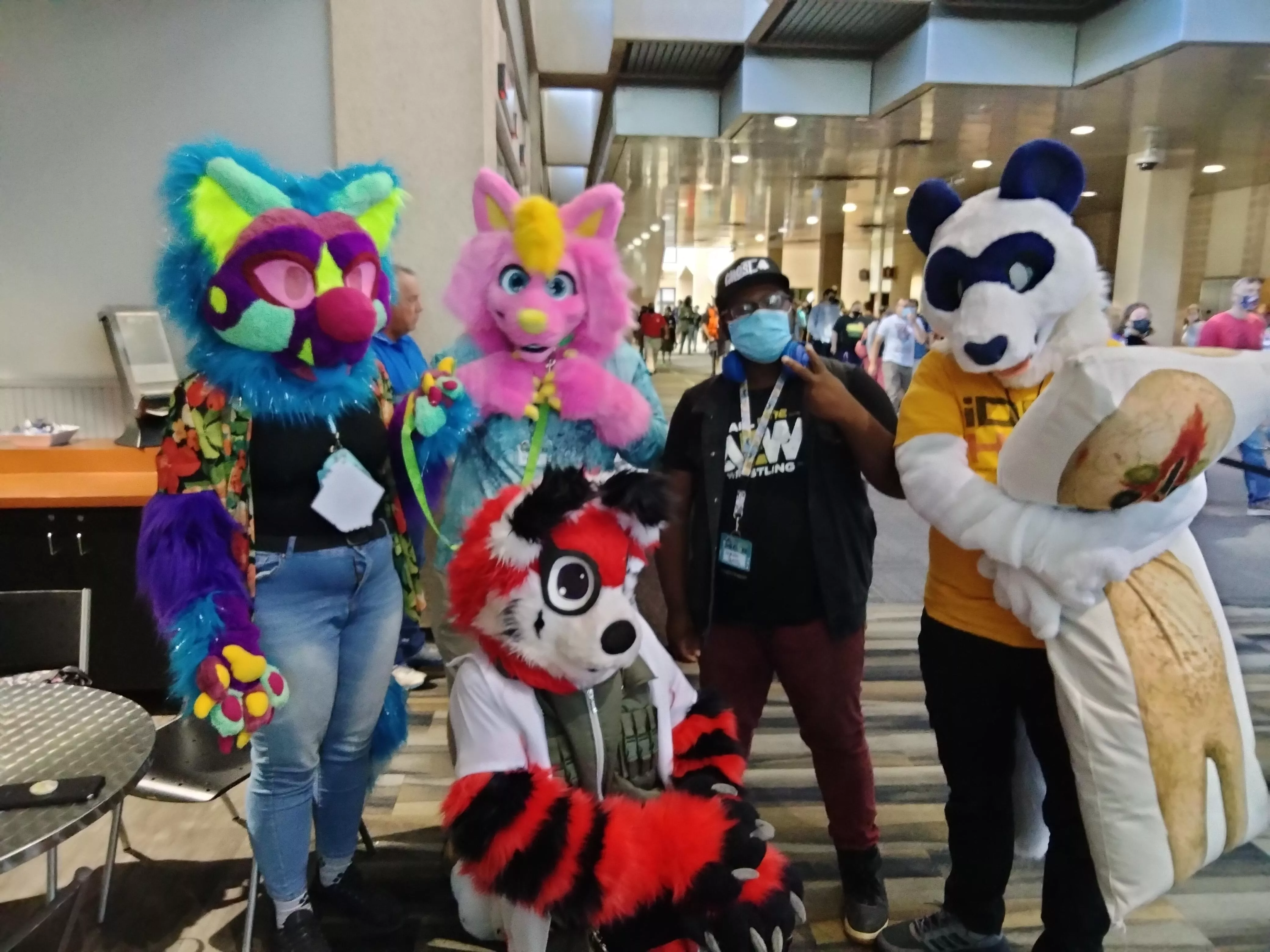 I took this while I was in Jacksonville at WasabiCon and its one of my favorite fursuit-related pictures I have. I never got their names except one of them.