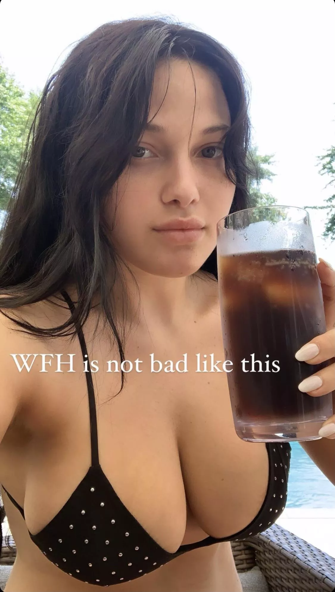 Iced Coffee and big tits to start the day