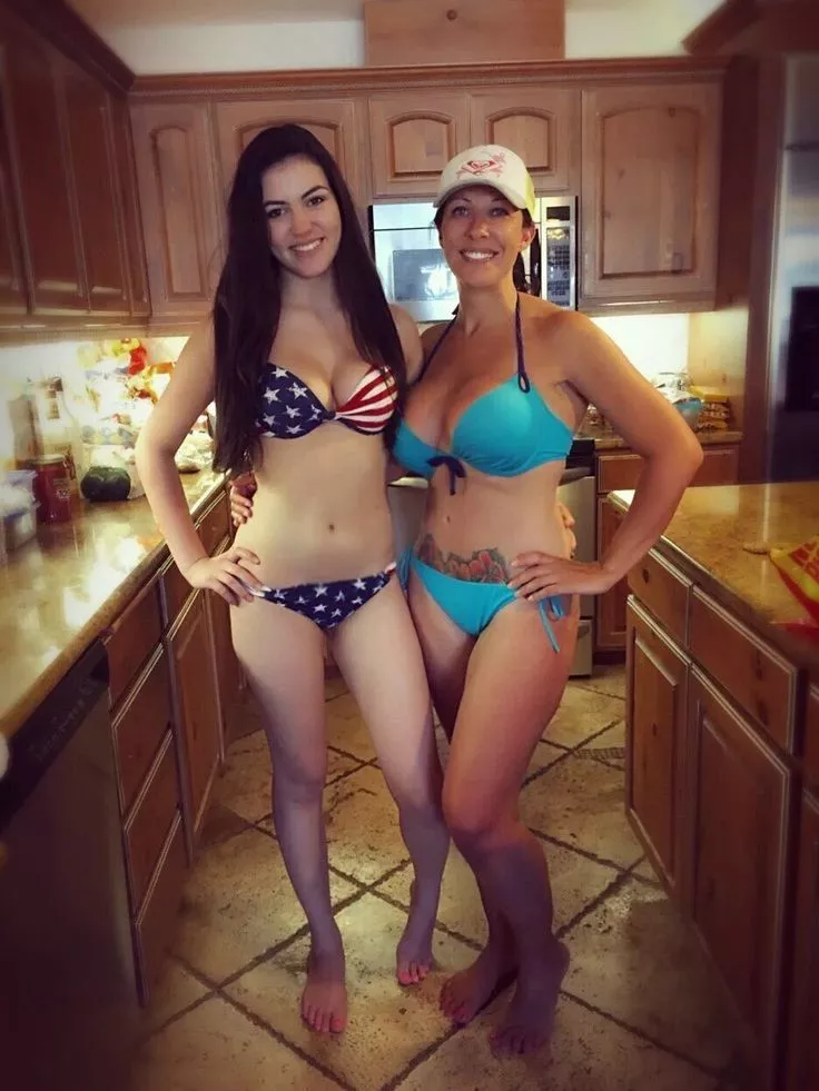 I'd love to bend both over the counter, and go back and forth fucking them.