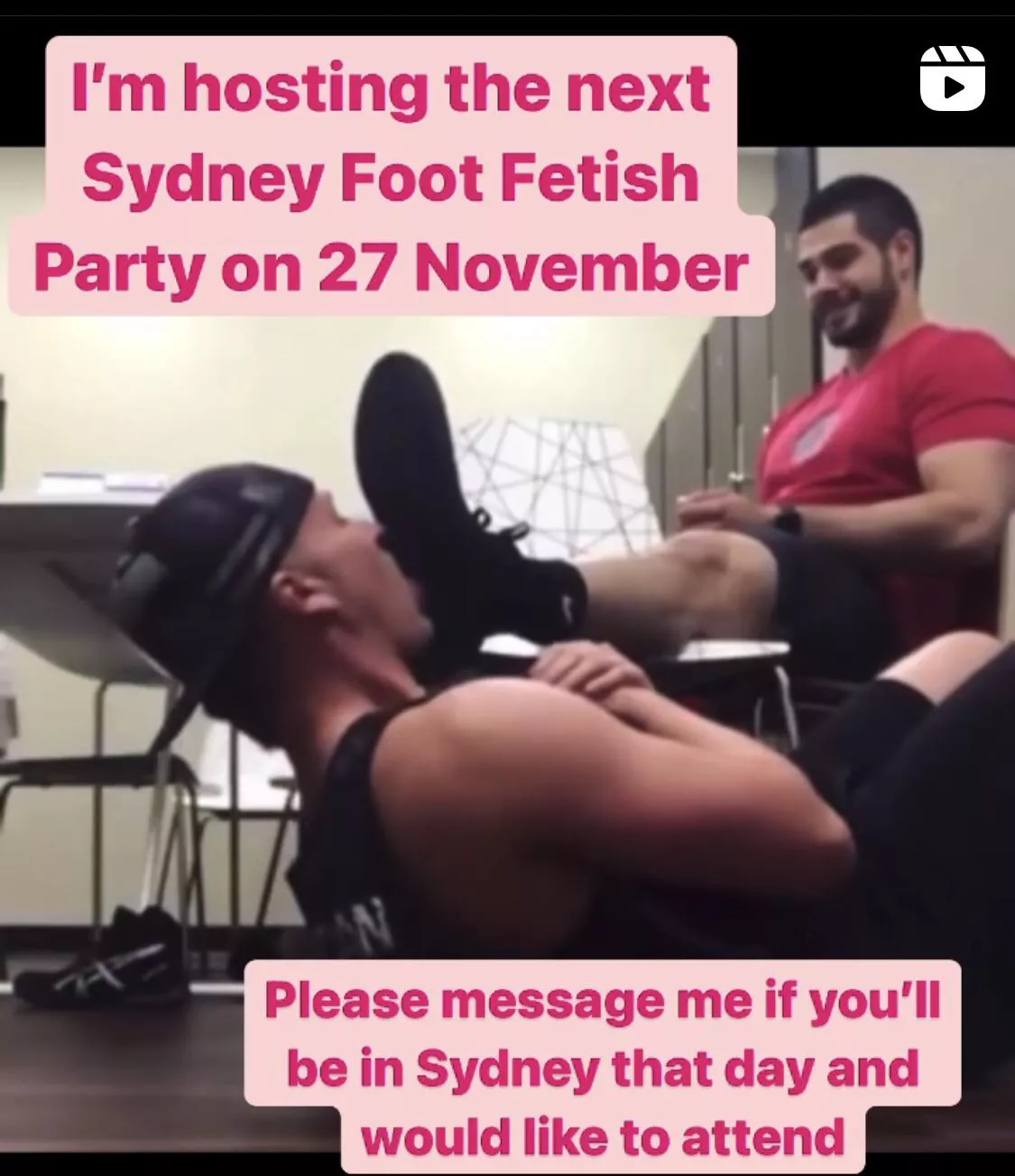 Iâ€™m hosting a foot fetish party in Sydney on 27 November contact me for details