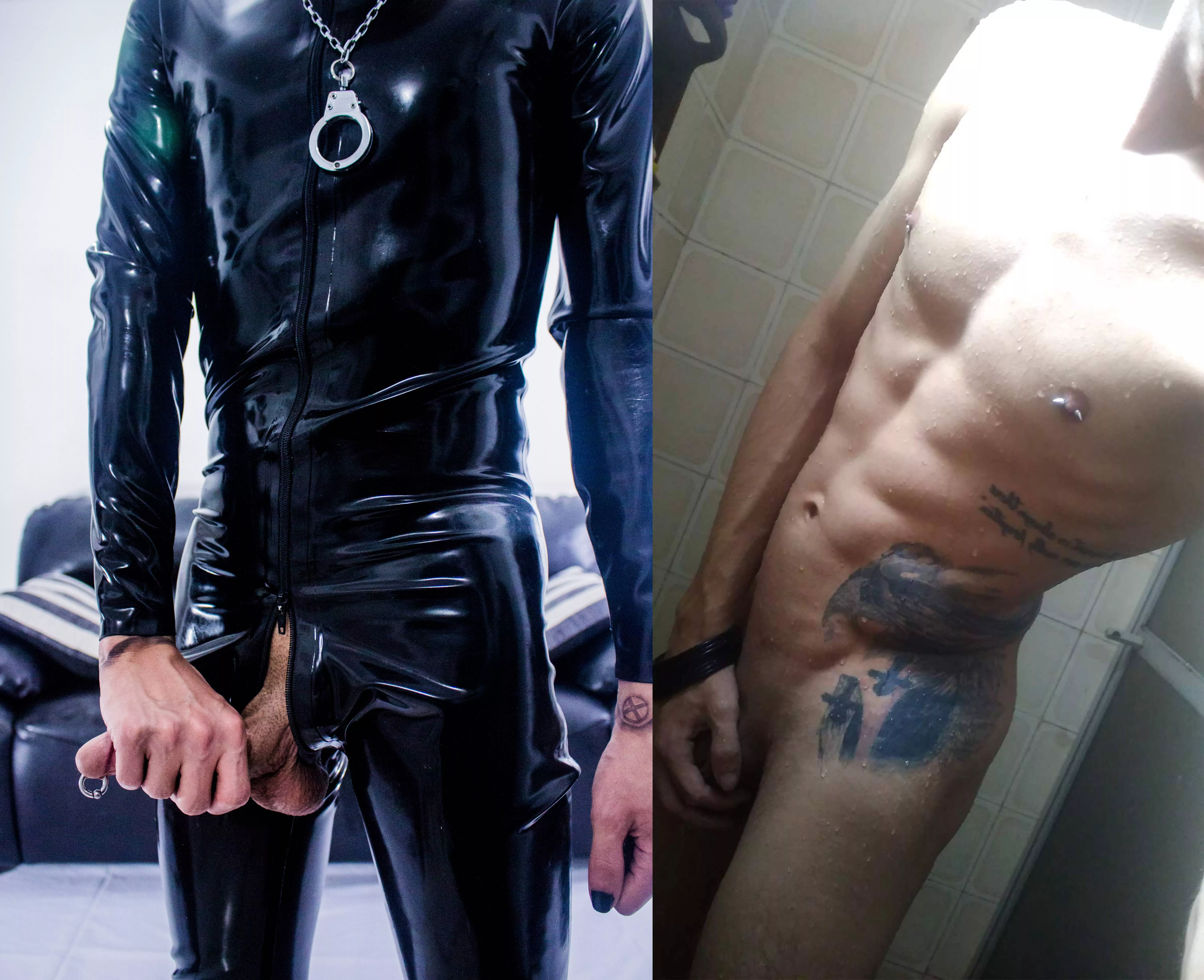 I'm waiting for you after shower, you want me in latex or naked?