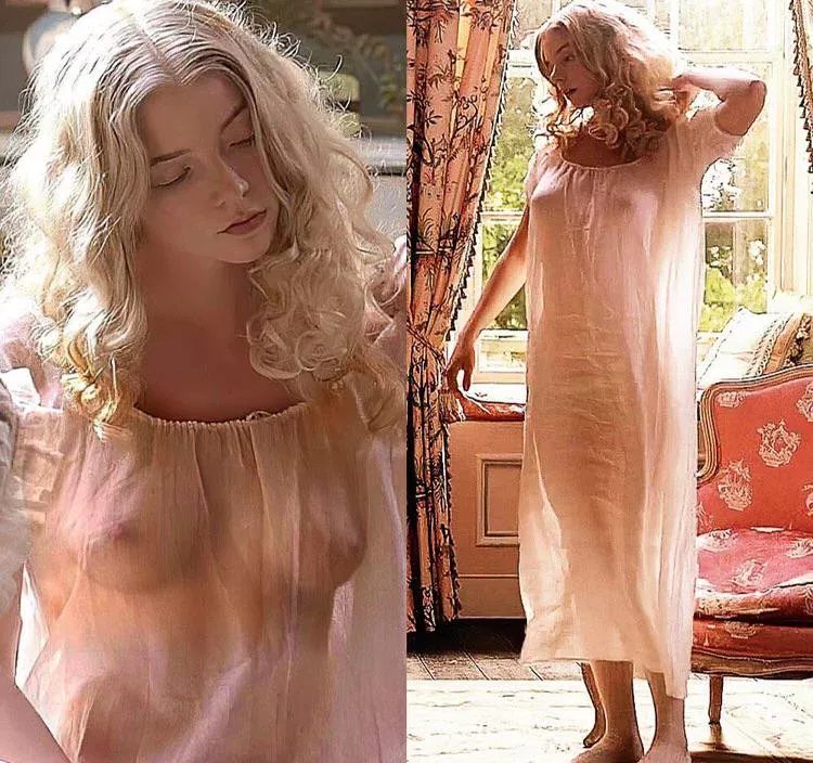 Imagine you stay at a country house and walk into Anya Taylor-Joy in her sleeping dress. She smirks and walks to the bed. How would you like to fuck her all day?