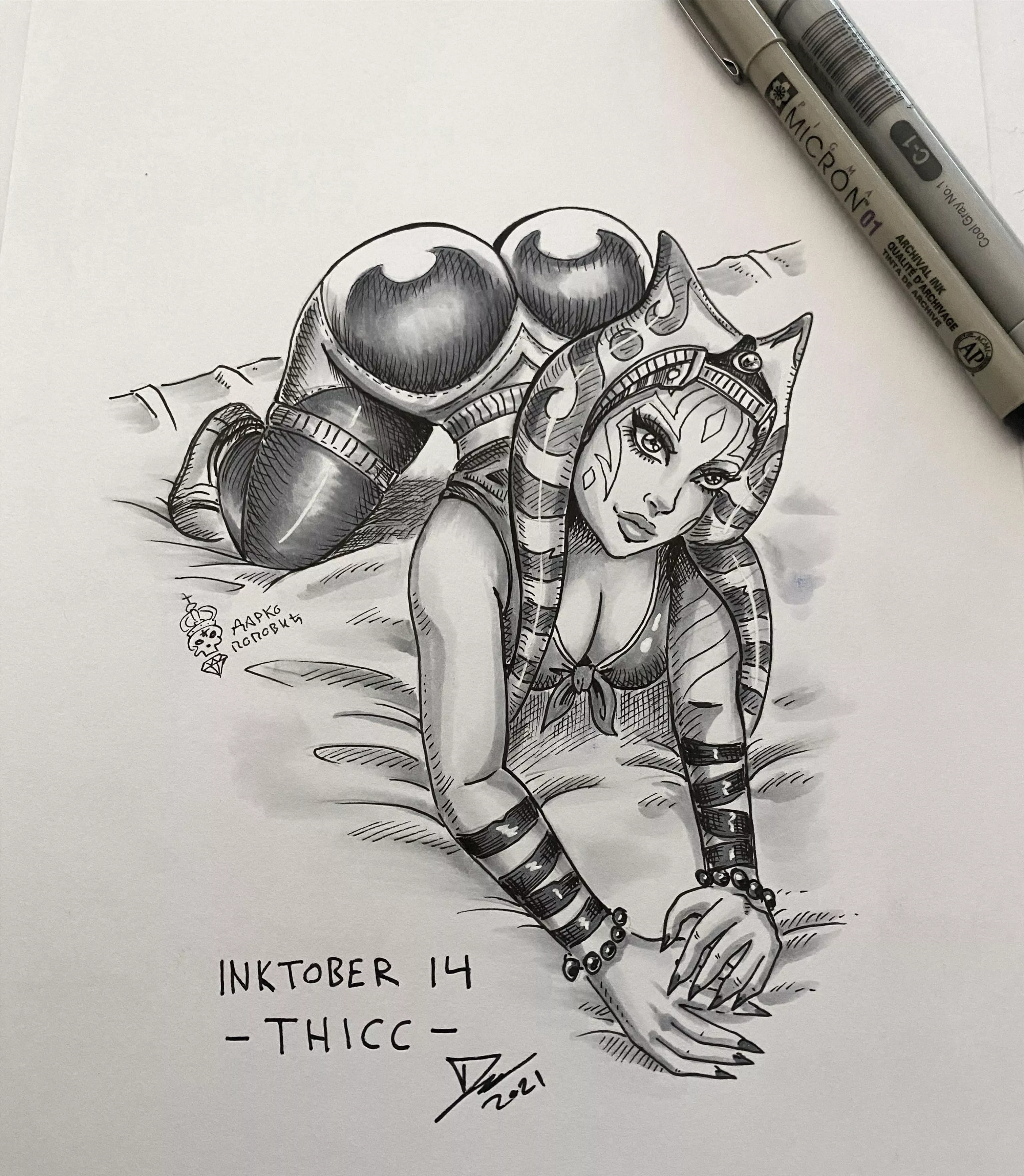 Inktober 14 - THICC - ðŸ‘ No more words needed. [ darko_tattoo ]