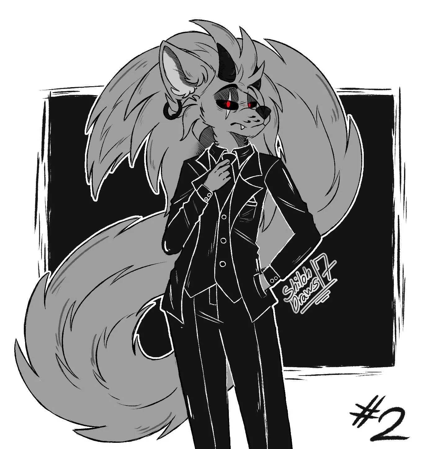 Inktober Day 2 - Suits { art and character are mine | @Shiloh_draws17 on Twitter |