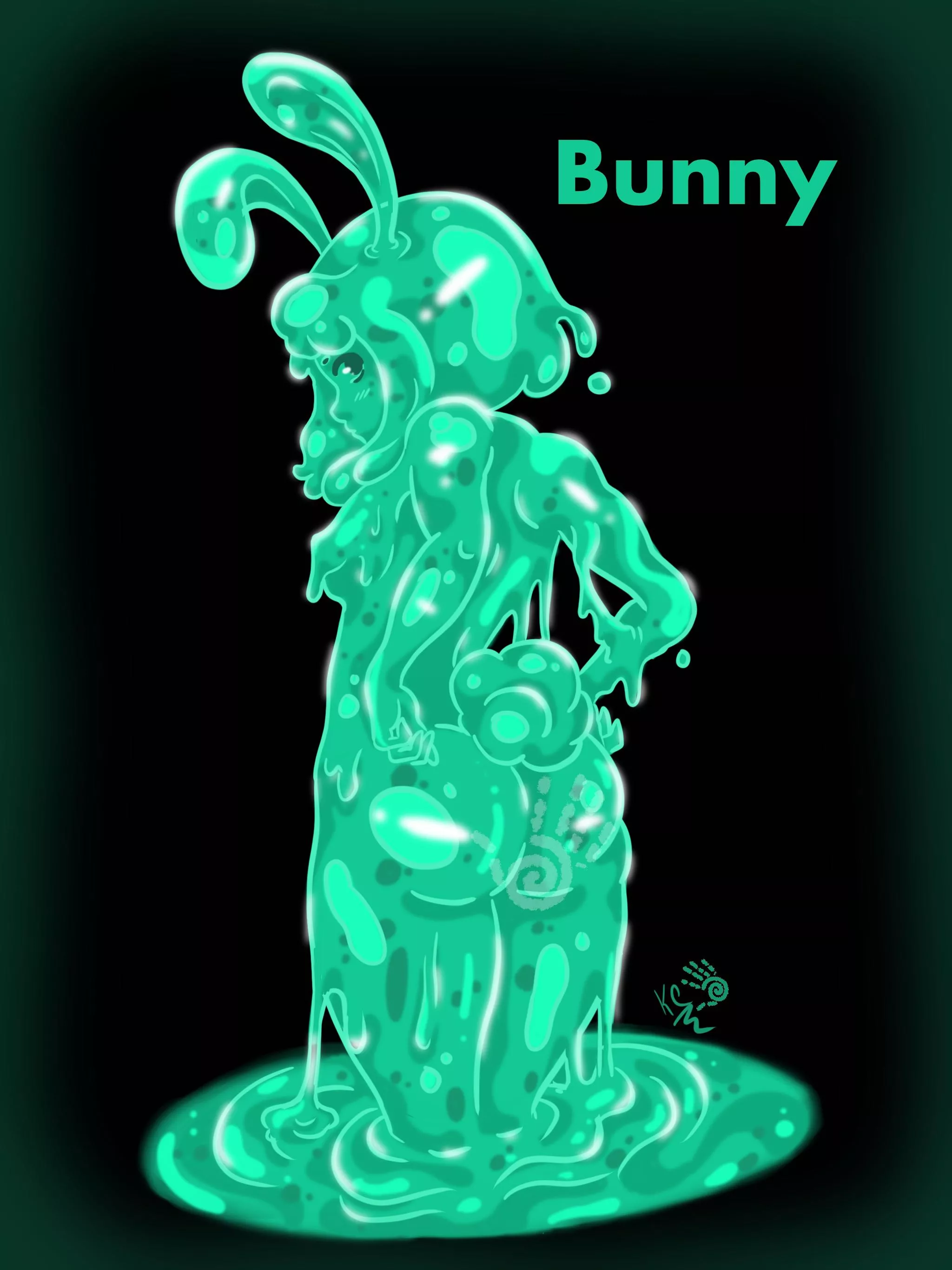 INKTOBER Slime Girl Edition: Bunny- Oct 09 (I am really late with posting these to Reddit so plz bare with me thx)