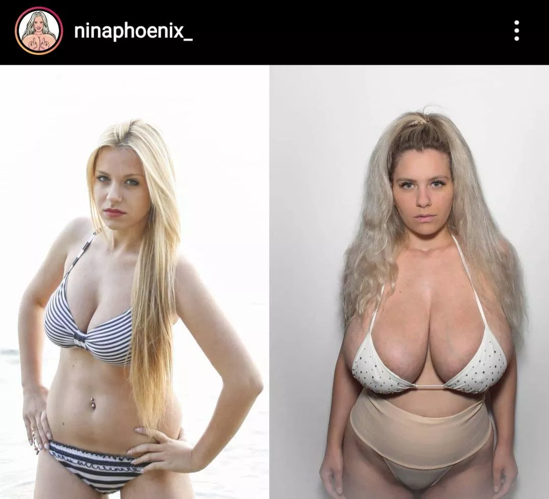 Insane bimbofication, her fake tits look realistic af