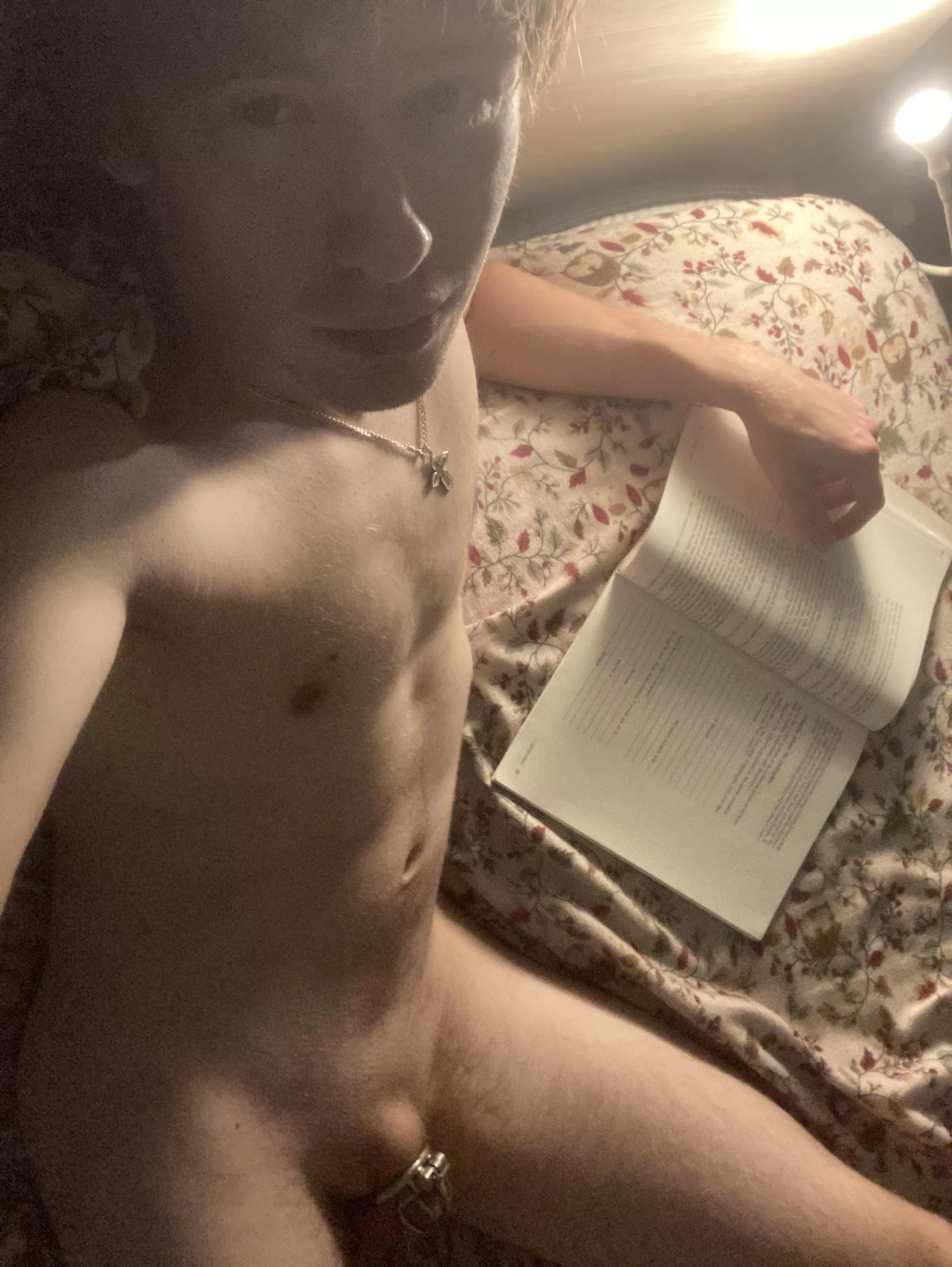 Instead of jerking off and watching porn, I’m reading before bed. Being locked can do wonders.