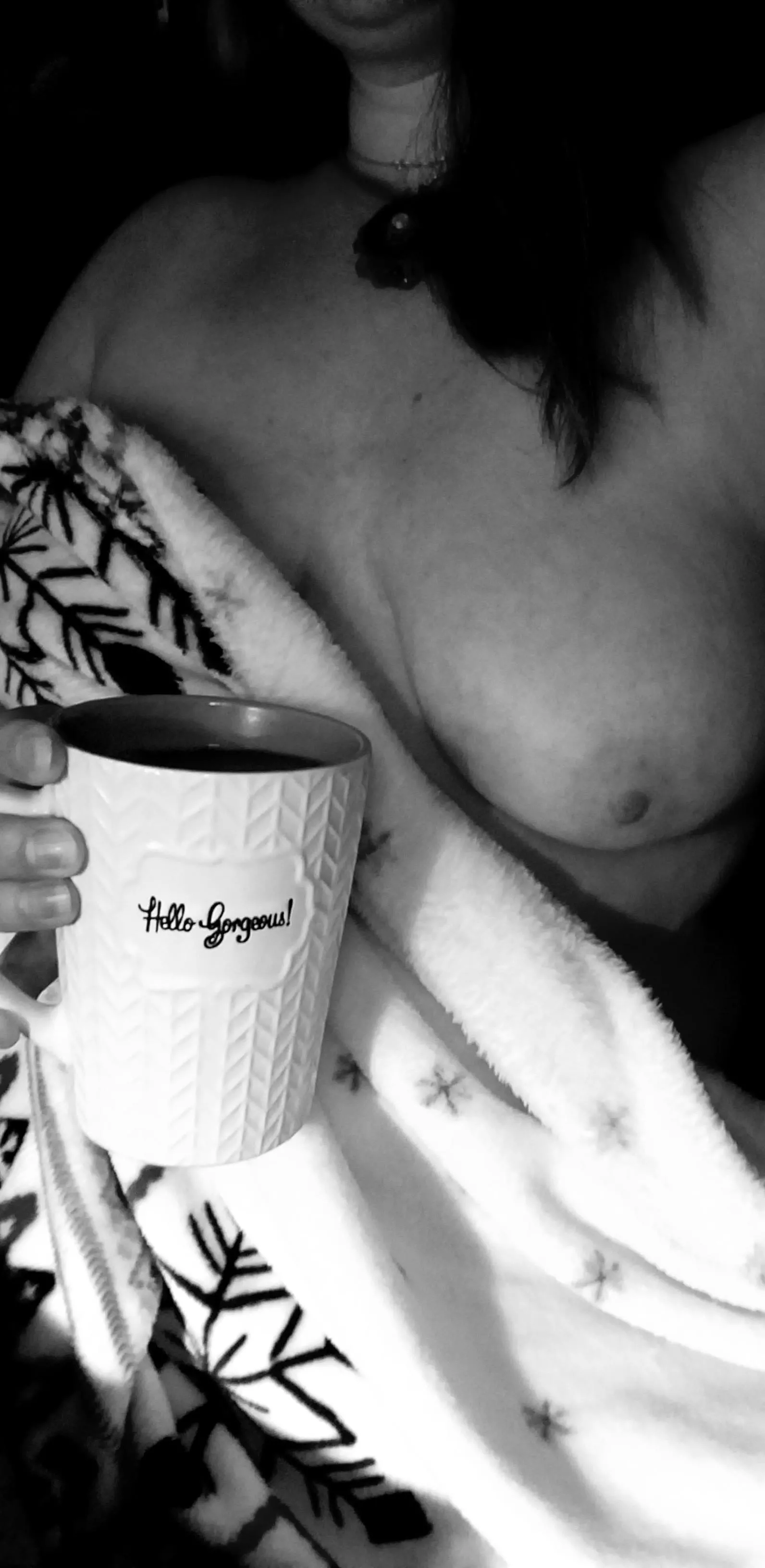 It was a dark and gloomy morning...thank goodness for blankets and coffee