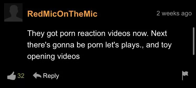 Its a literal porn reaction video.