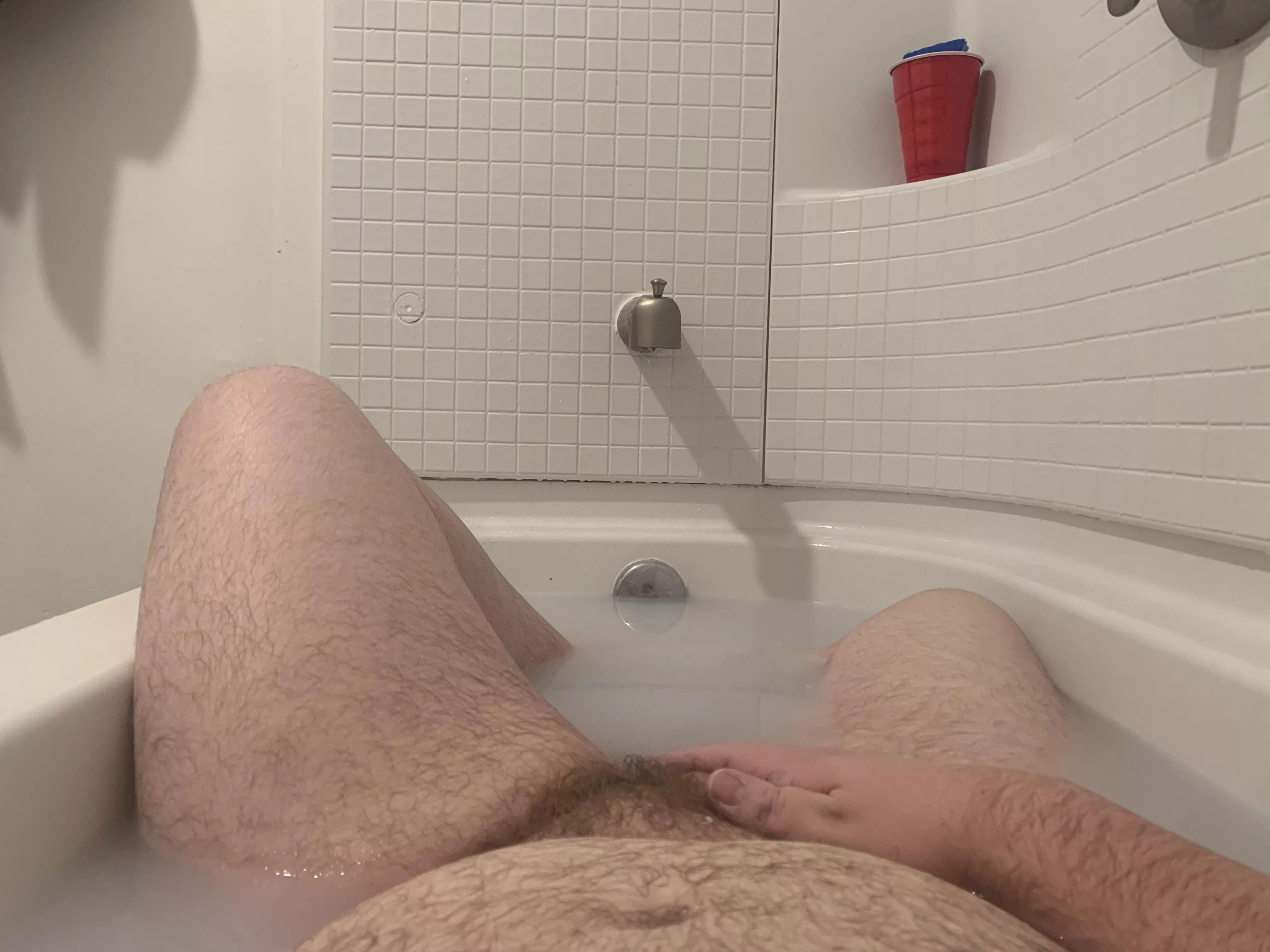 Iâ€™ve been wrestling with the idea of posting to this sub for some time now and decided to go ahead and do it. I was taking a bath and felt pretty confident with myself so I decided to jump the shark for my first NSFW post. Howâ€™d I do?