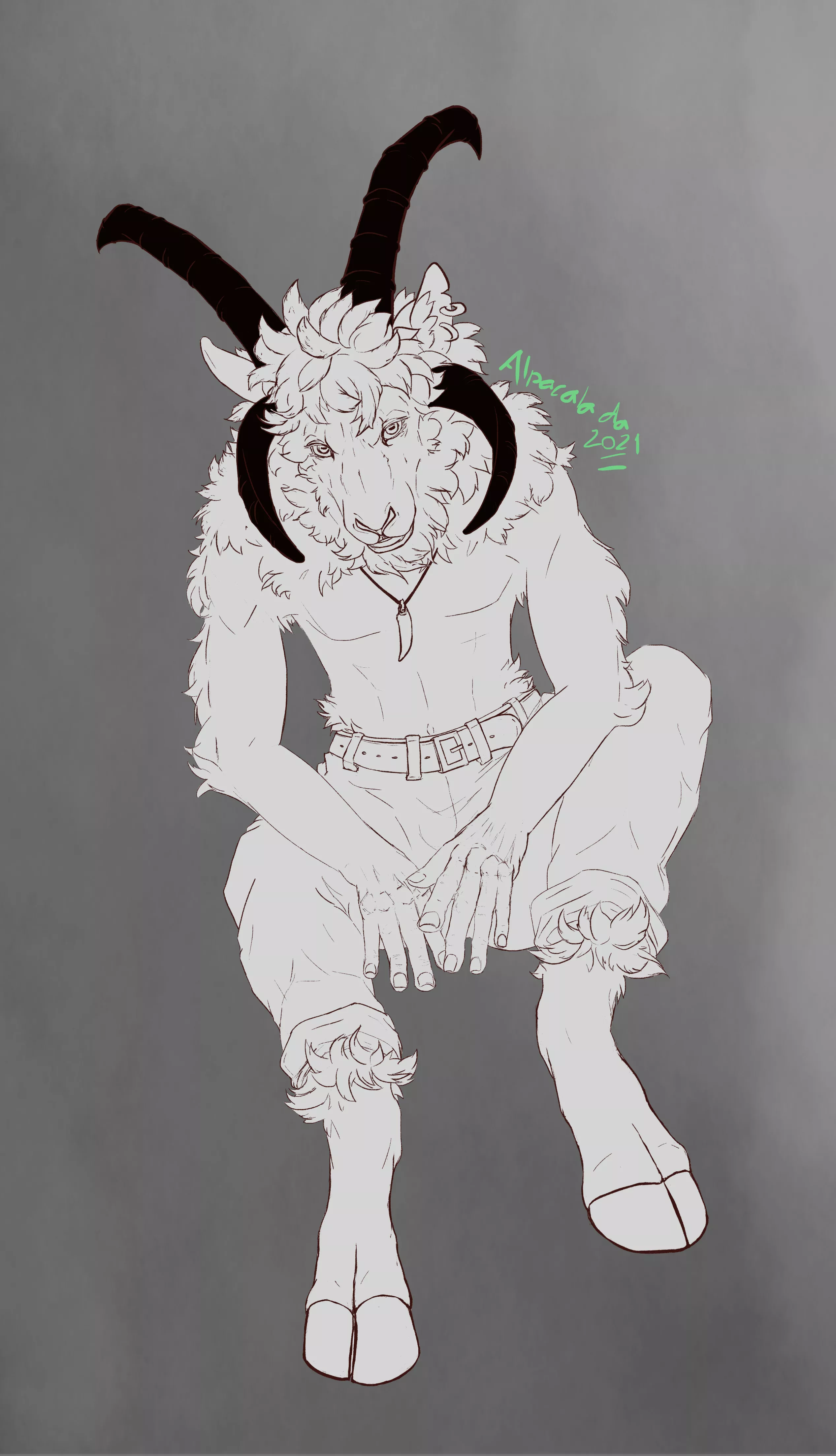 Jacob's sheep, now digital and still debating how should I colour him. Now that I got my tablet back, I'd like to know, would that style interest anyone looking for comissions?