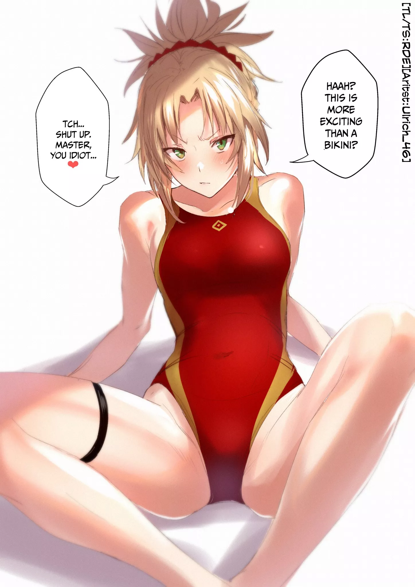 Jealous Mordred Wears A Swimsuit To Impress Their Master (Ulrich) [Fate]