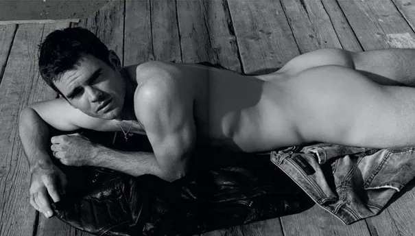 Jimmy Anderson. English cricket player posing naked for Attitude magazine.