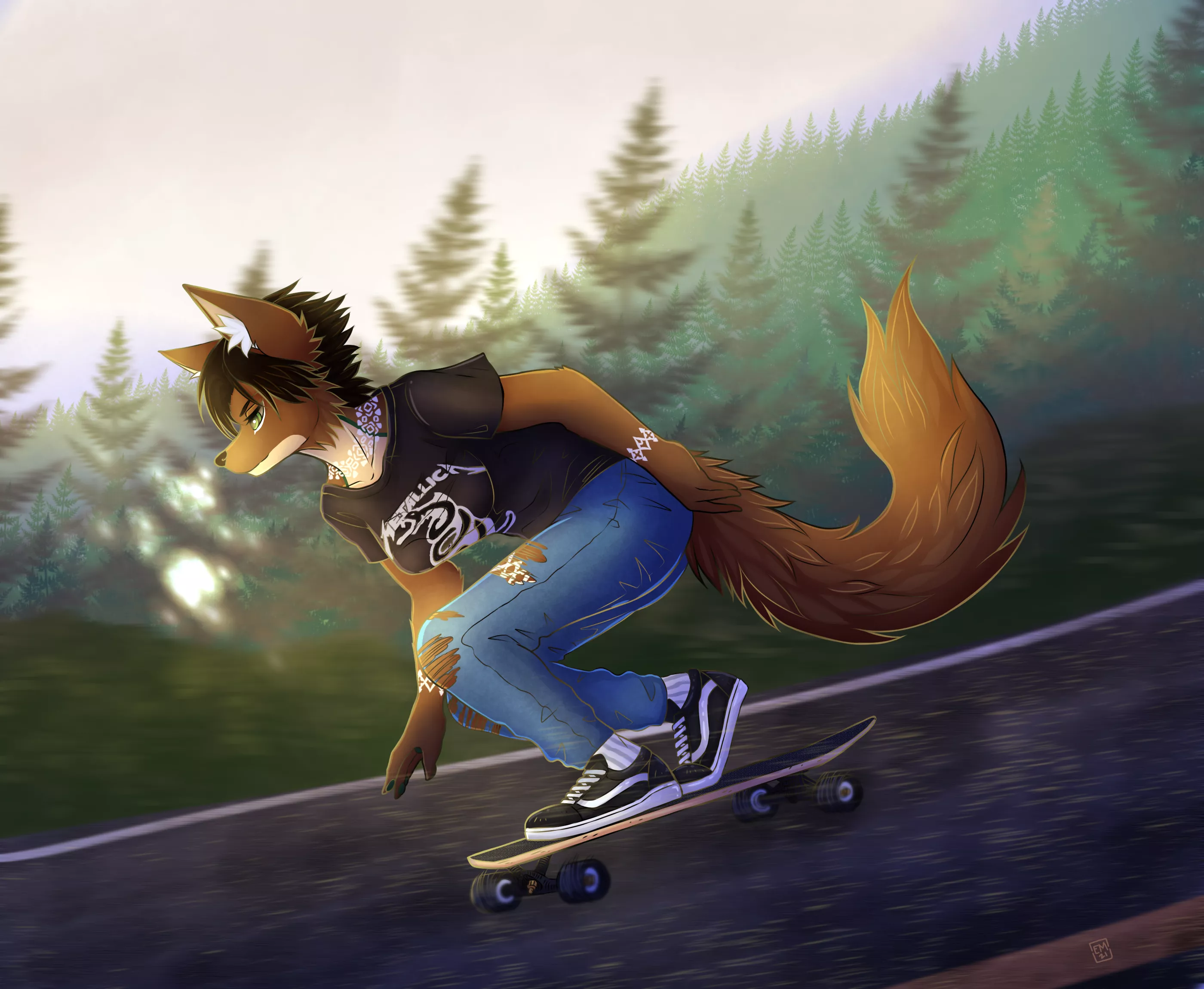 Josie thrashing hills (Art by artofem)