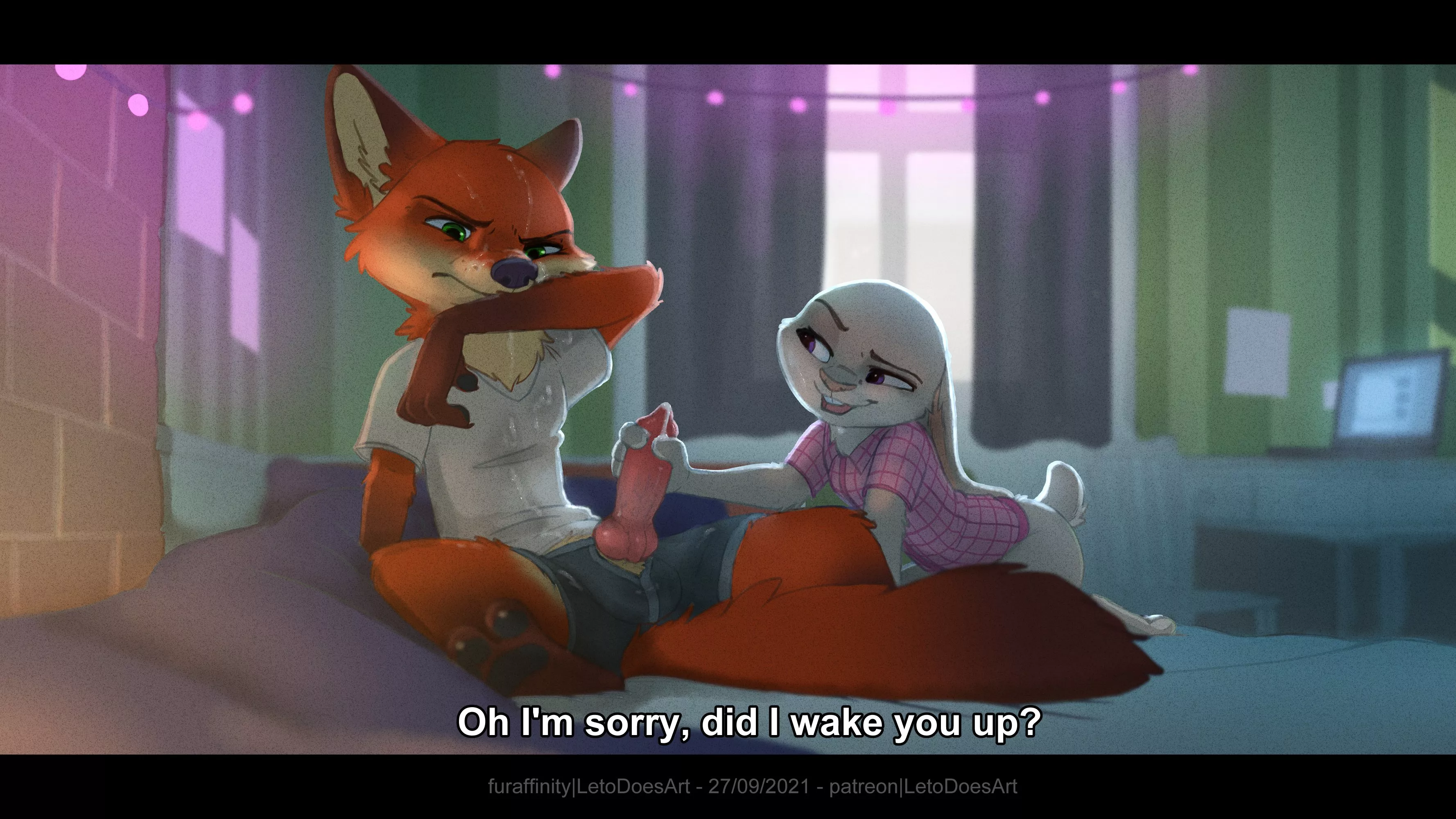 Judy Wakes up Nick [MF] (Letodoesart)