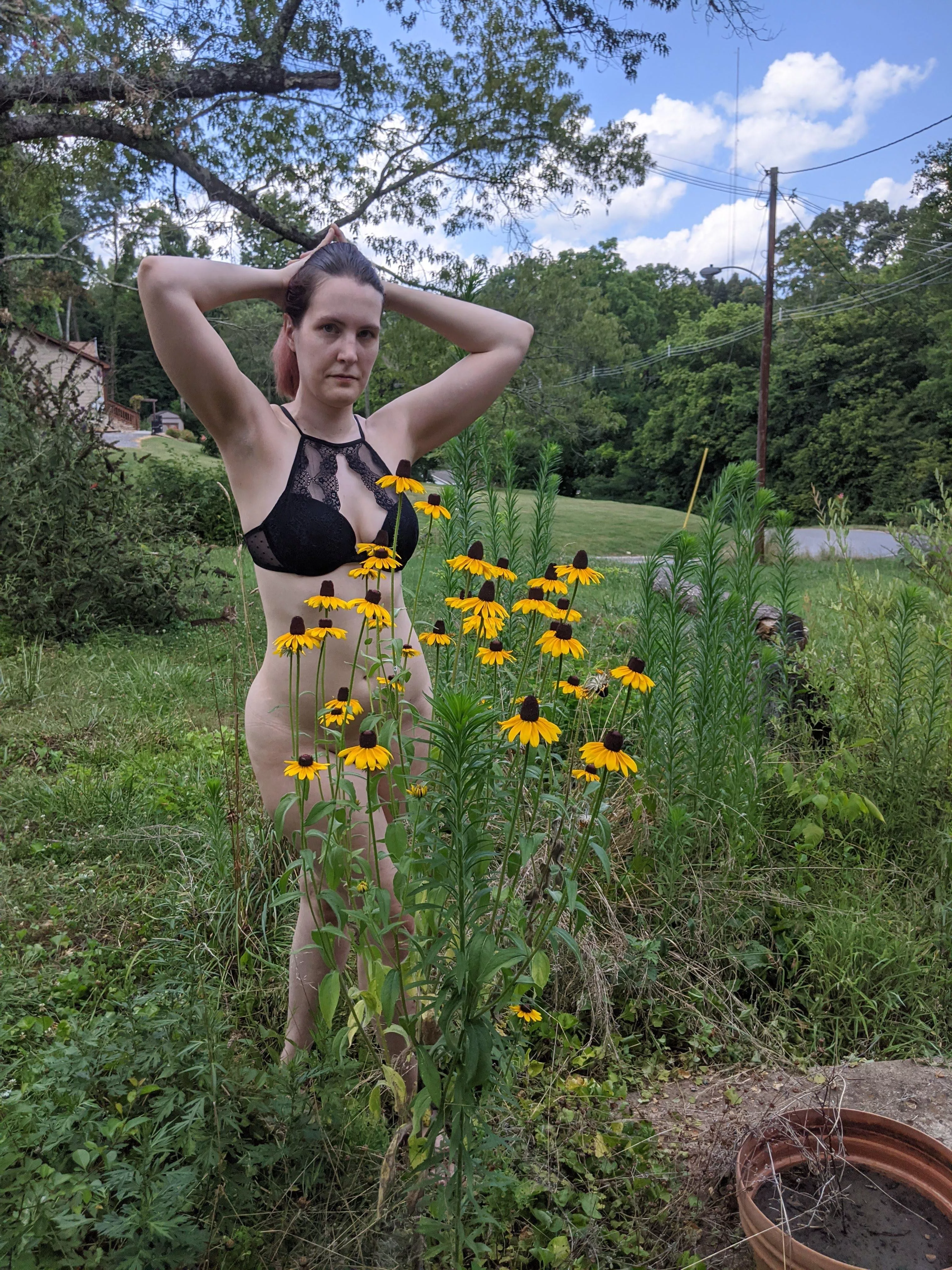 Just a bra and flowers [OC]