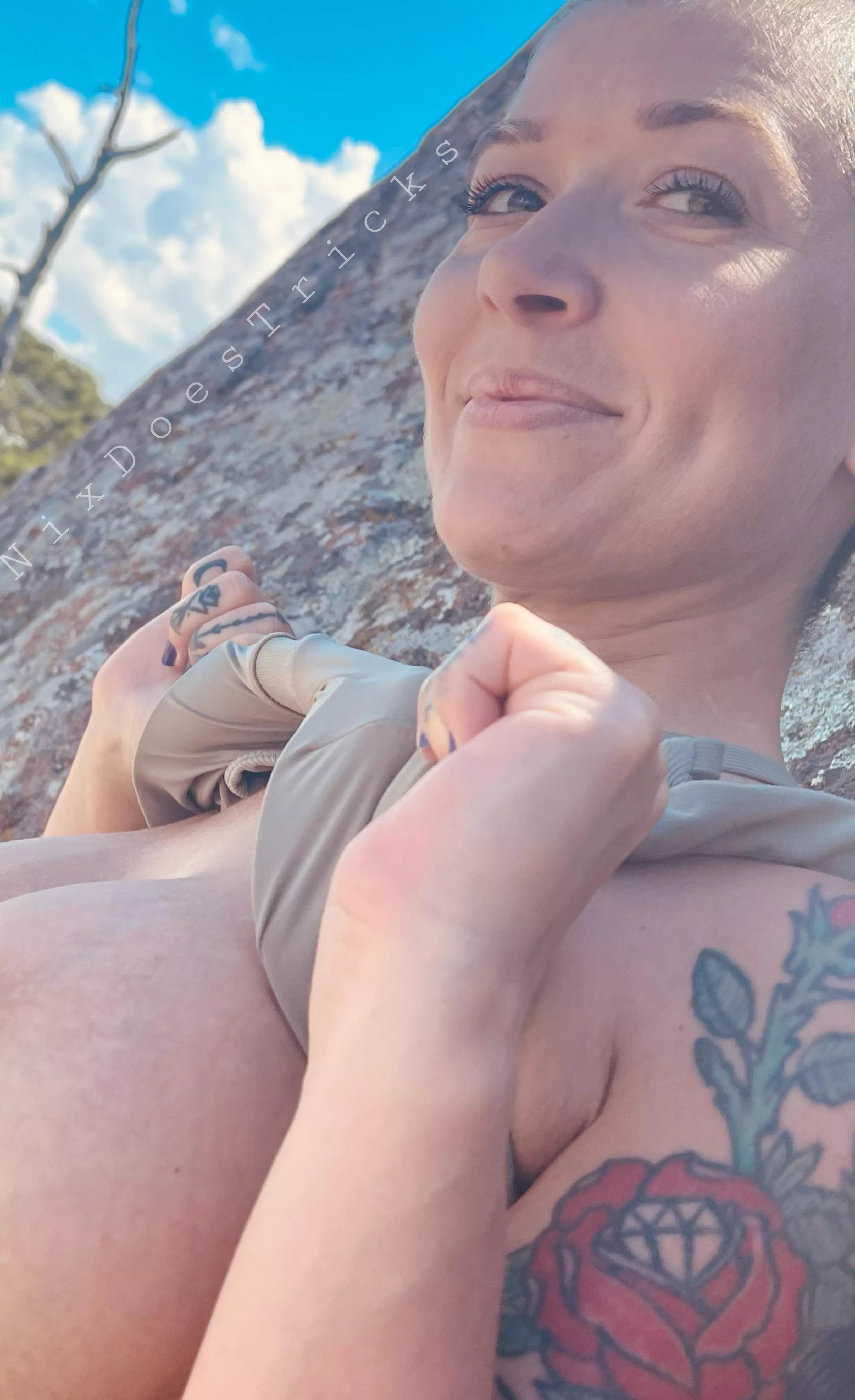 Just enjoying the breeze on my boobs!