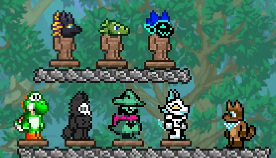 Just finished a Tasque Manager vanity set and wanted to share, along with some of the other furry-inspired vanity in my Terraria mod