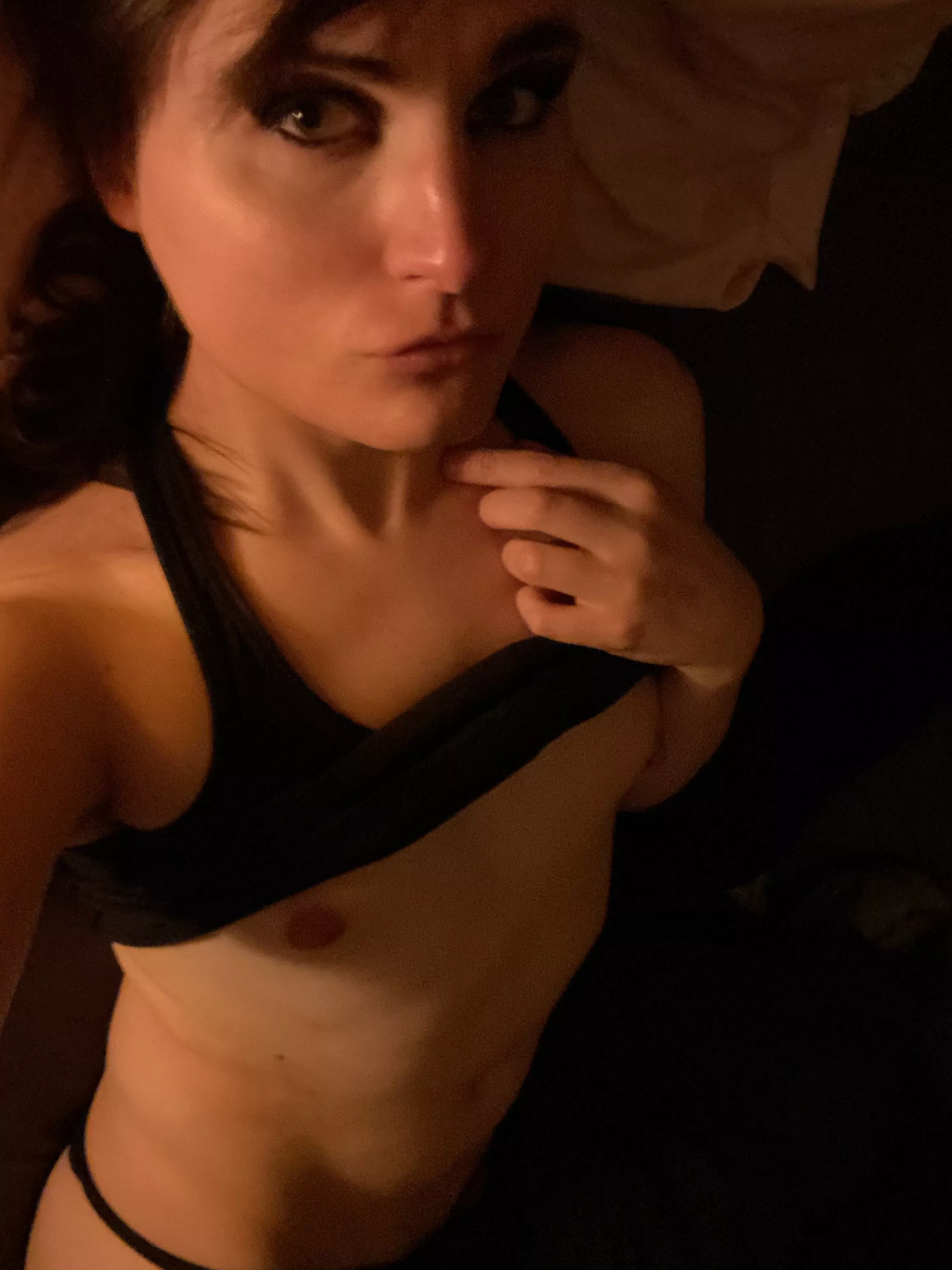 Just me and me flat little chest... am I pretty enough for you to fuck me?