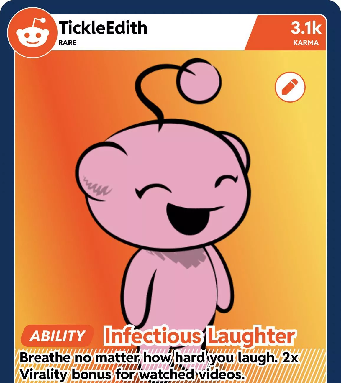 Just over here cracking up that my 2021 Reddit Recap says my ability is â€œInfectious Laughterâ€ and says to â€œBreathe no matter how hard you laughâ€