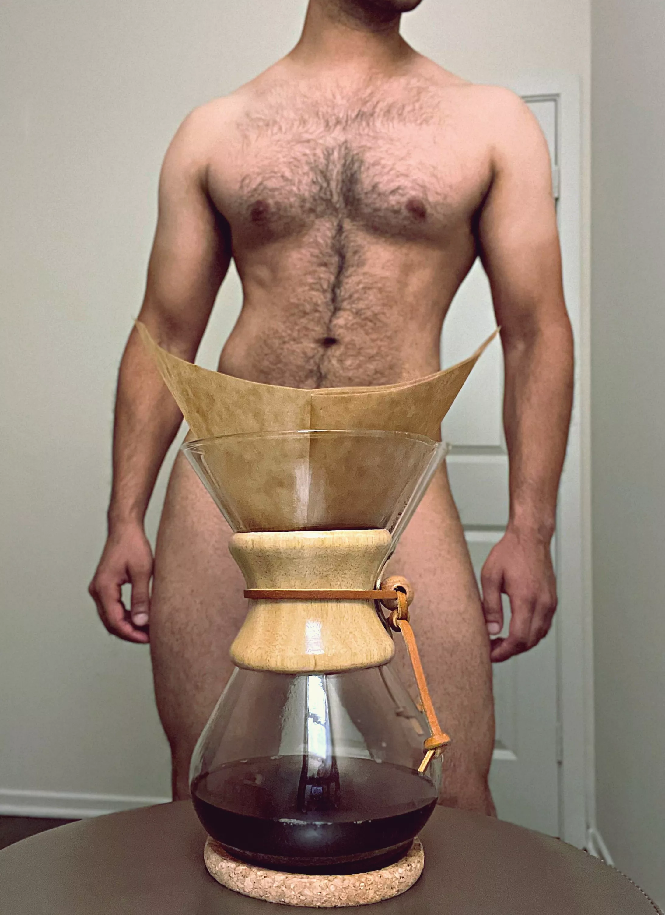 Just showing off my pourover, try not to look at my hairy torso ðŸ˜