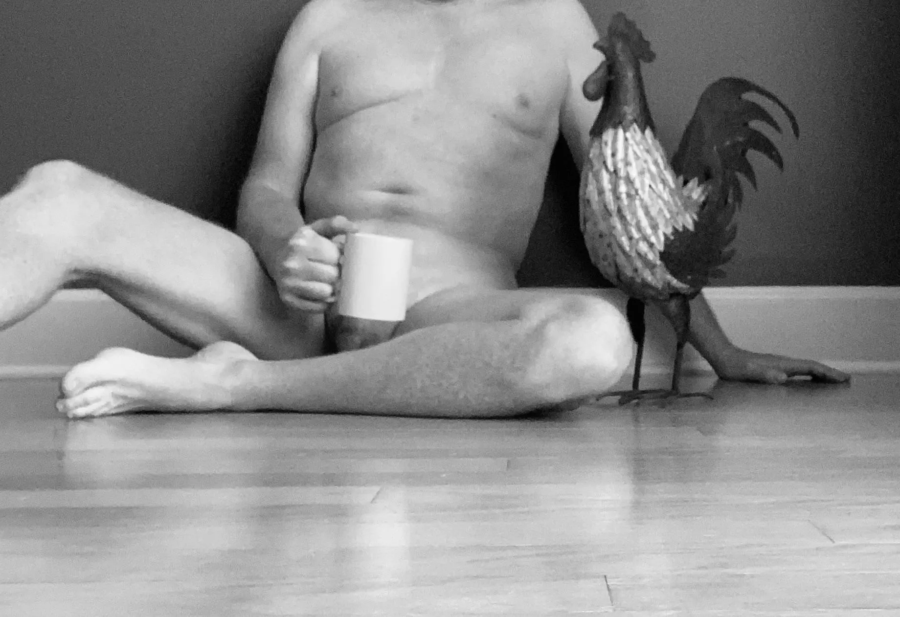 Just sitting here with my cock, enjoying some coffee. (m)