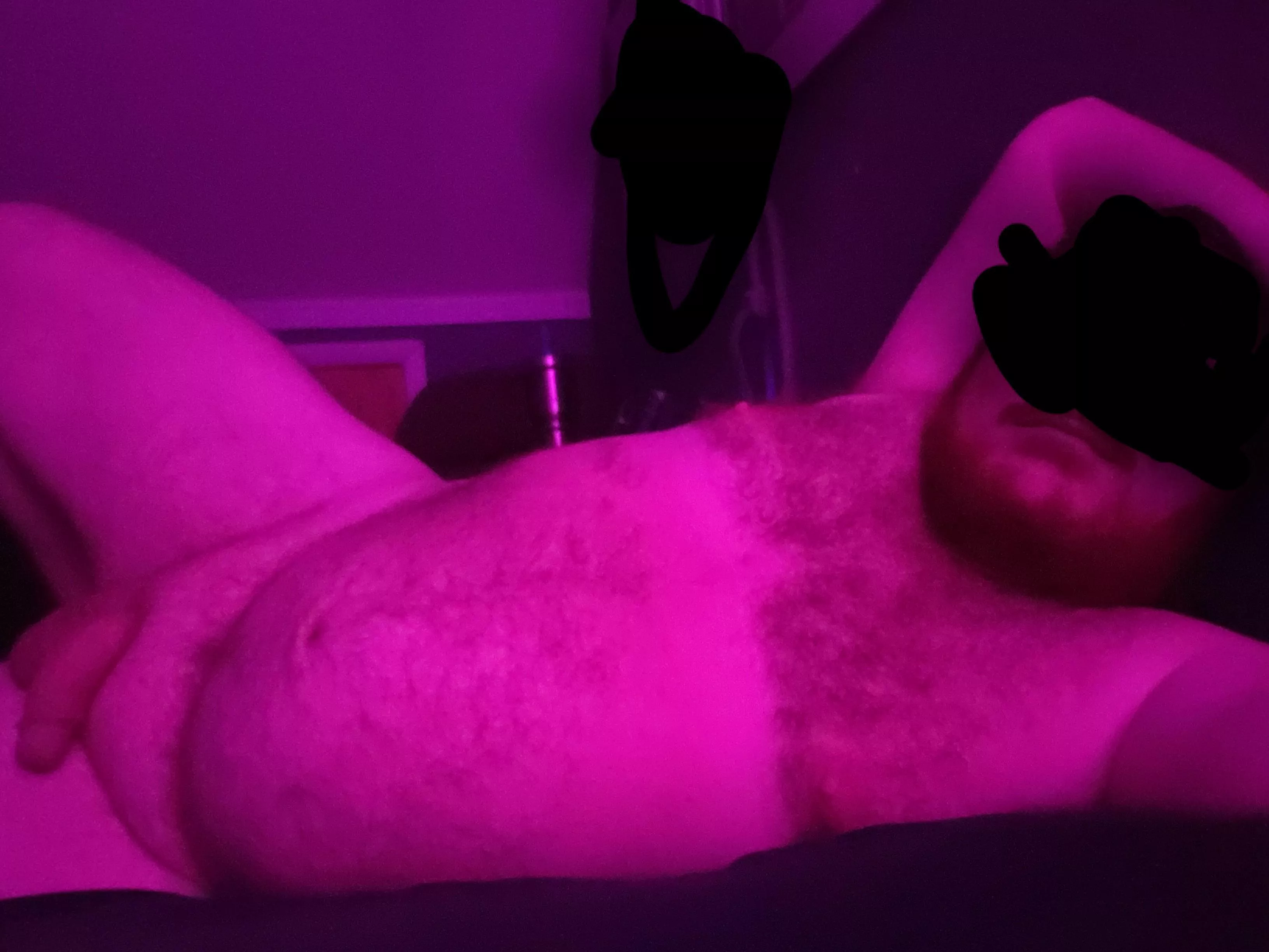 Just waiting for some cute chubby chic to join me in this pink light.