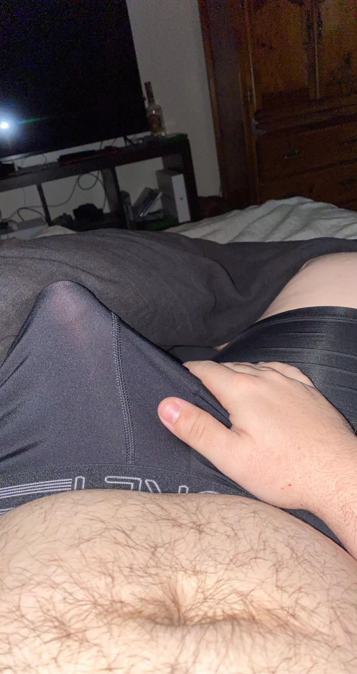 Just woke up. My dick wants out of my underwear 😝[m]