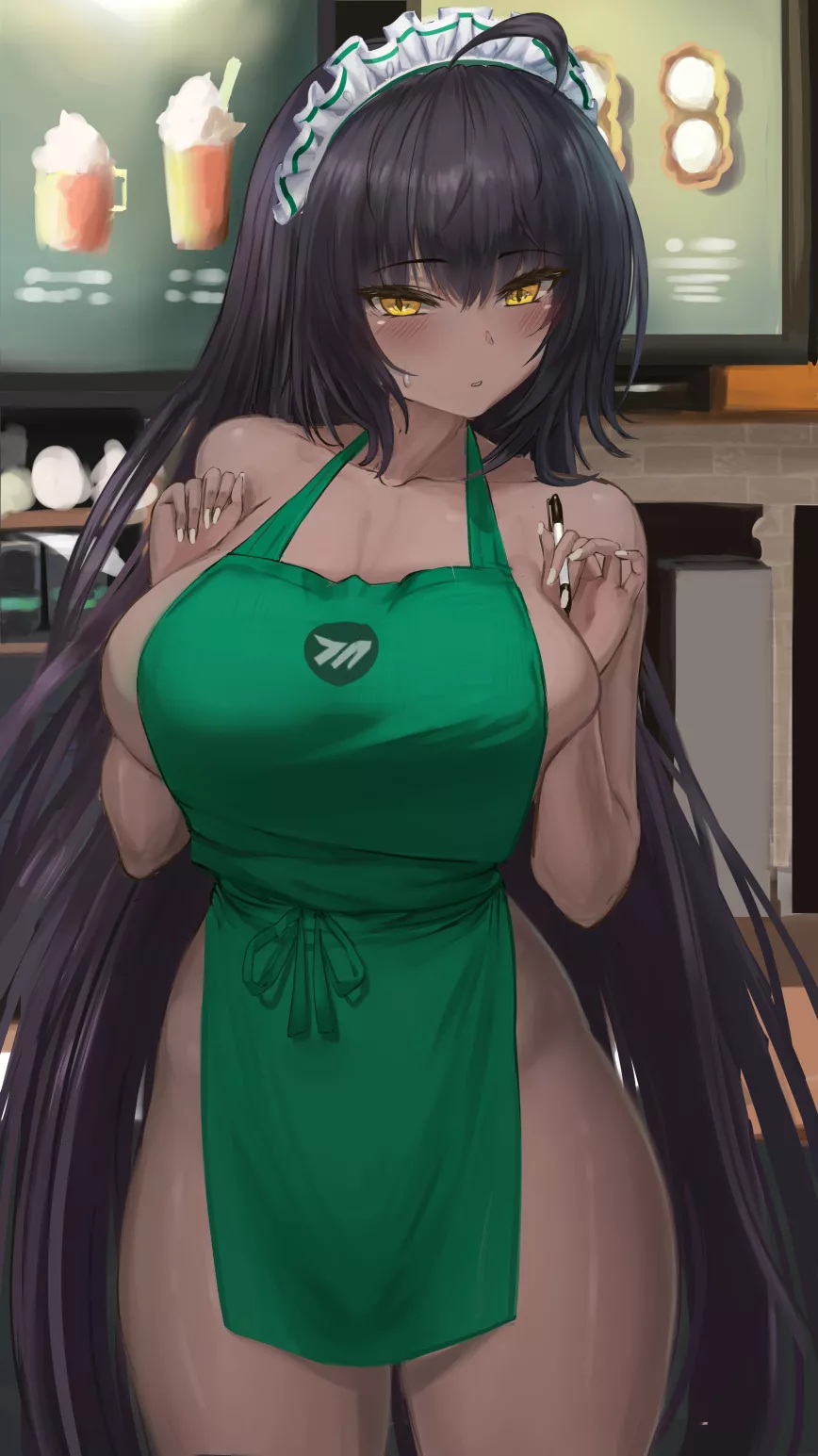 Karin working at Starbucks [Blue Archive]