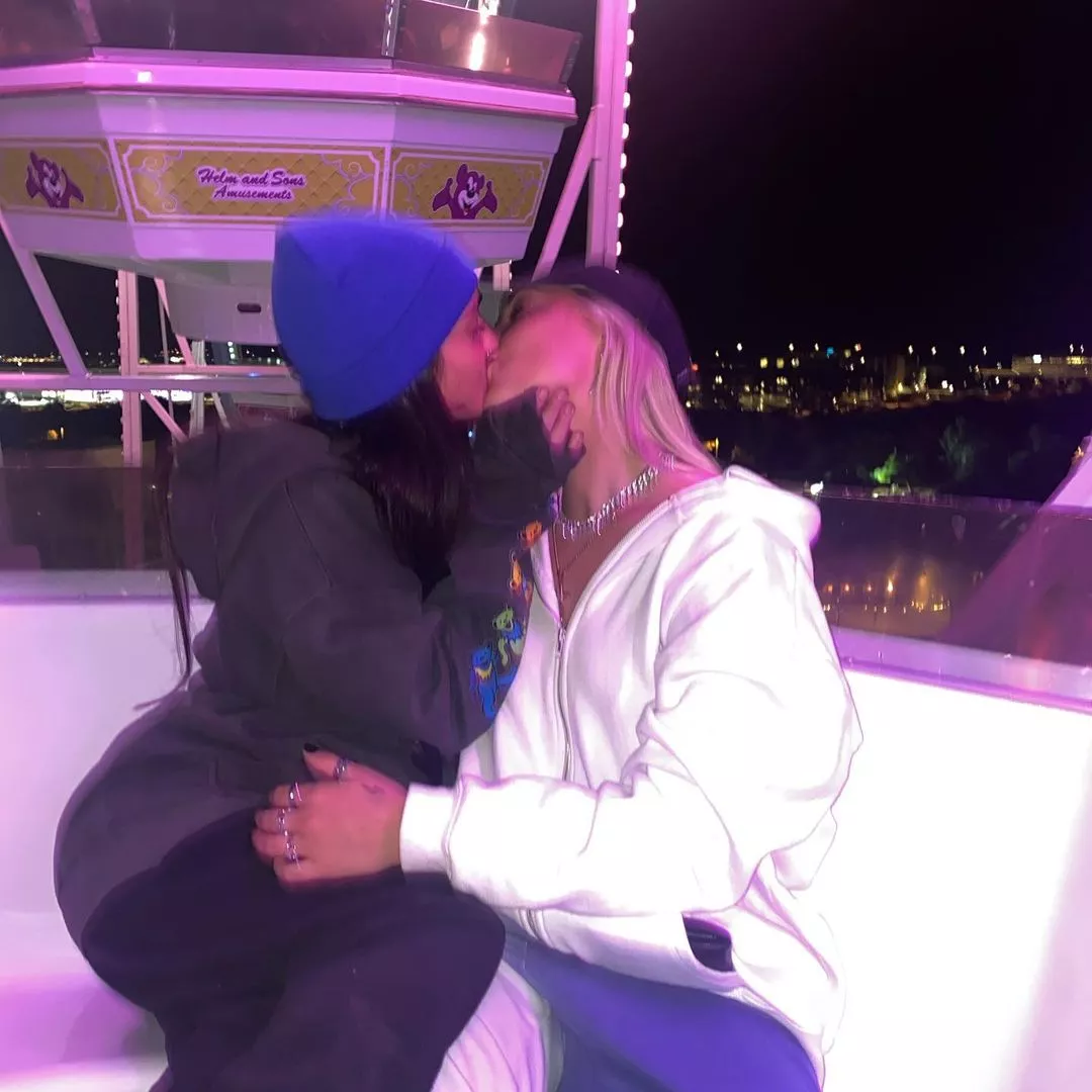 Kissing on the ferris wheel