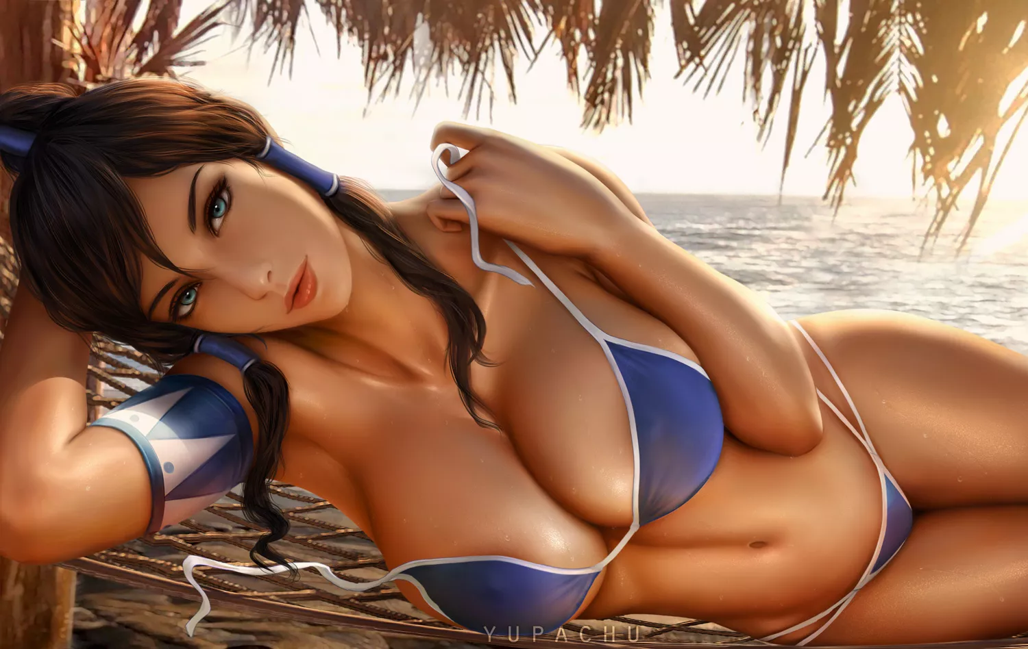 Korra at the beach (Yupachu)