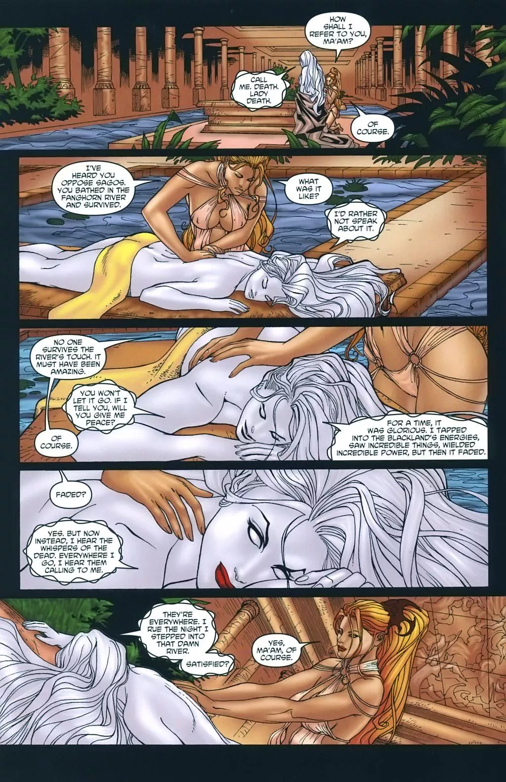 Lady Death getting a massage [Lady Death Annual #1]