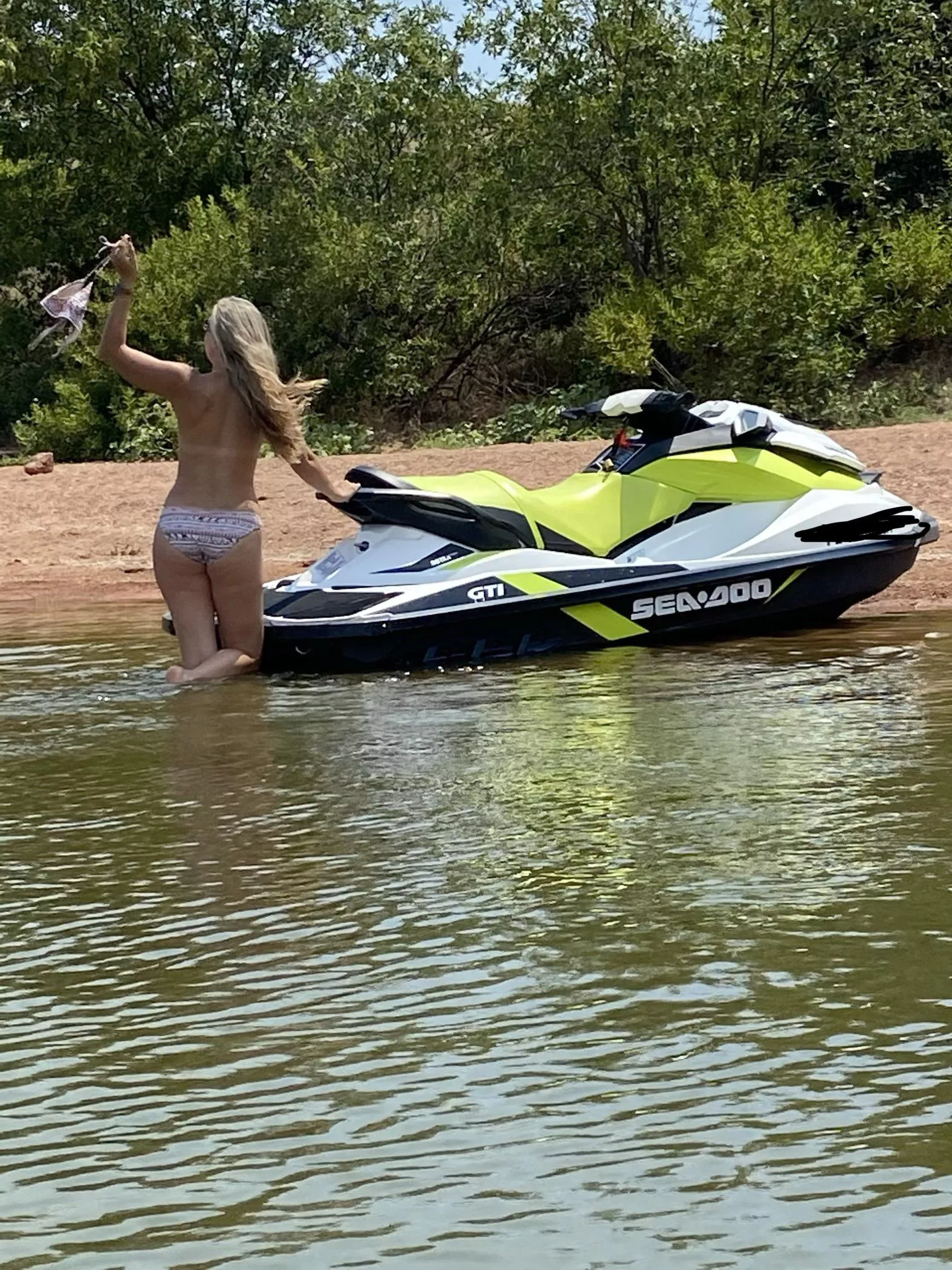 Lake life is always better when you’re topless 😉